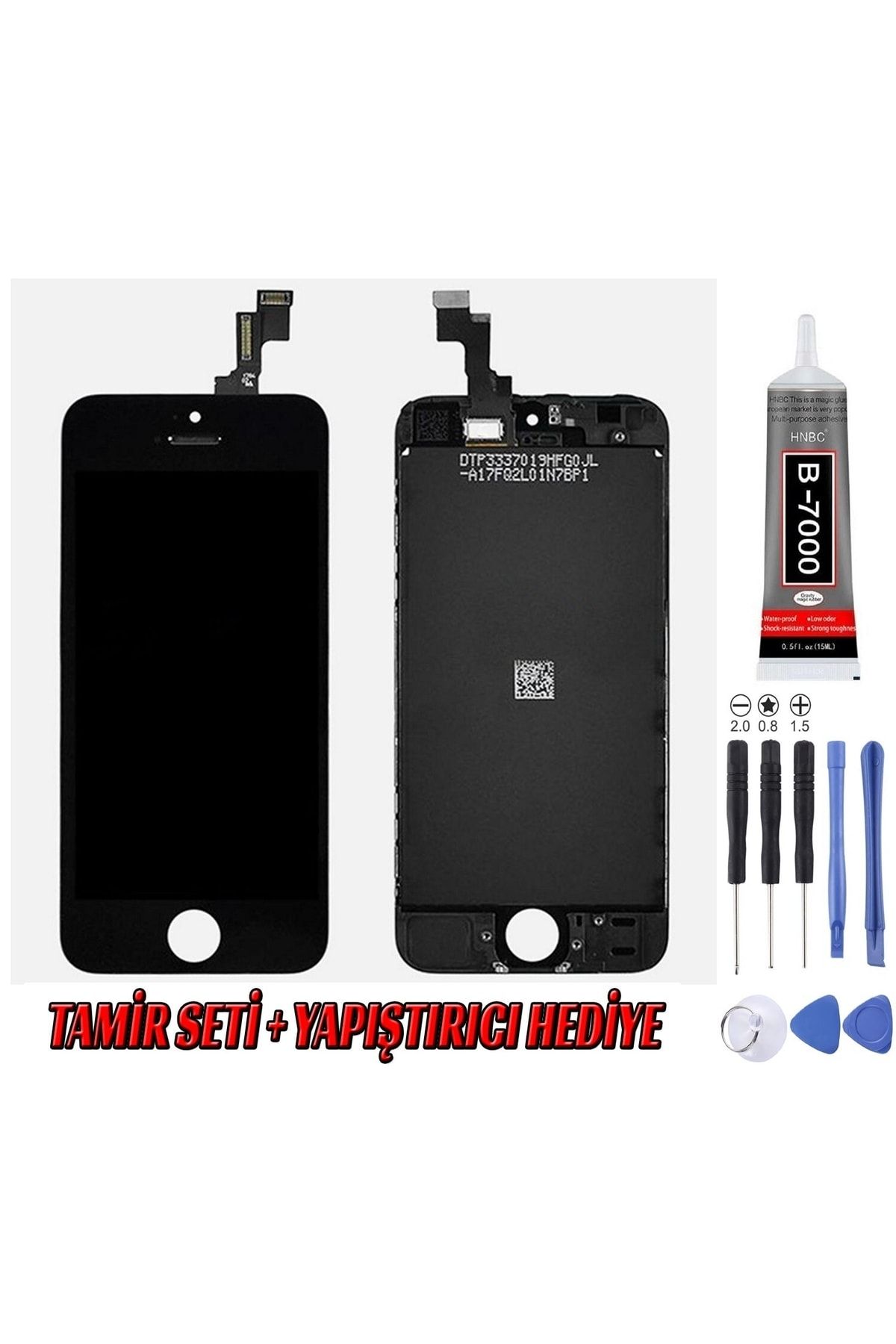 Genos Apple Iphone 5s Lcd Ekran A+ Siyah Montaj Kiti Hediye