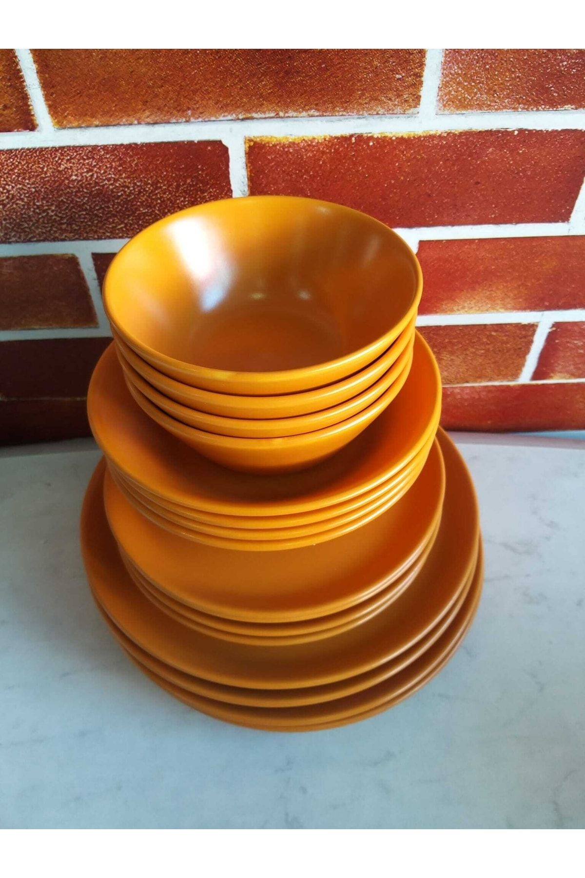 Keramika Keramik 4 Kişilik 16 Parça Hardal Sarısı Hitit Yemek Takımı