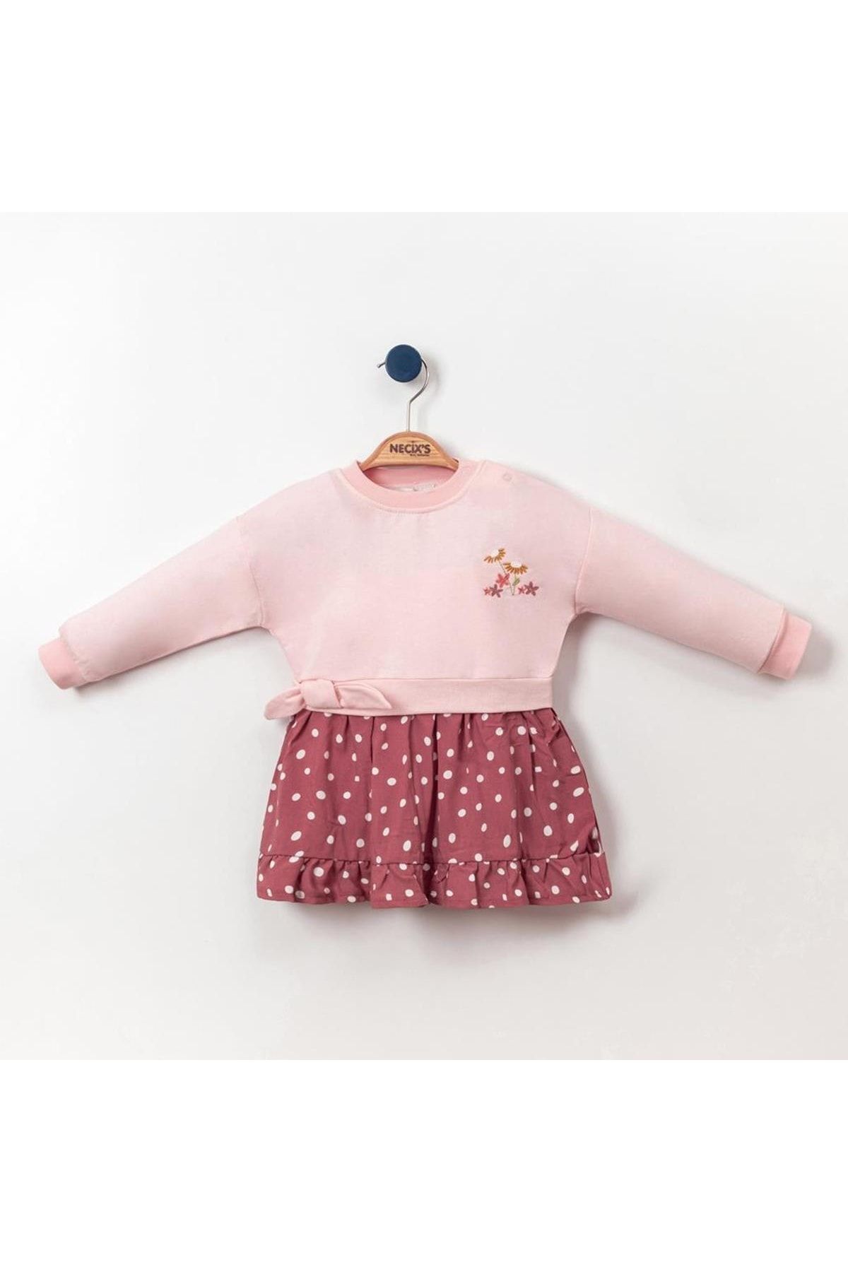 Necix's Fırfırlı Düşük Kol Kız Bebek Elbise