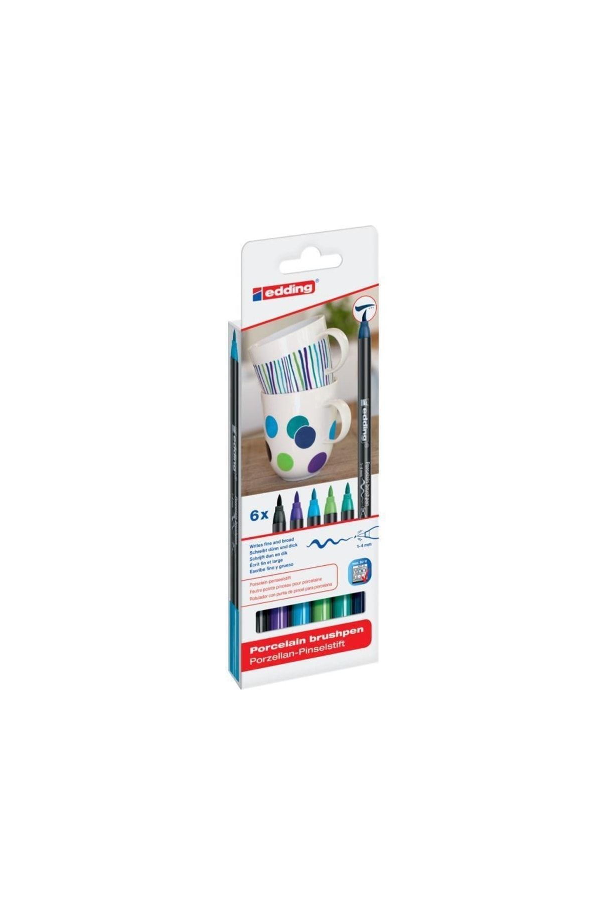 Edding E4200 Porselen Kalemi 6 Lı Set Soğuk Renkle
