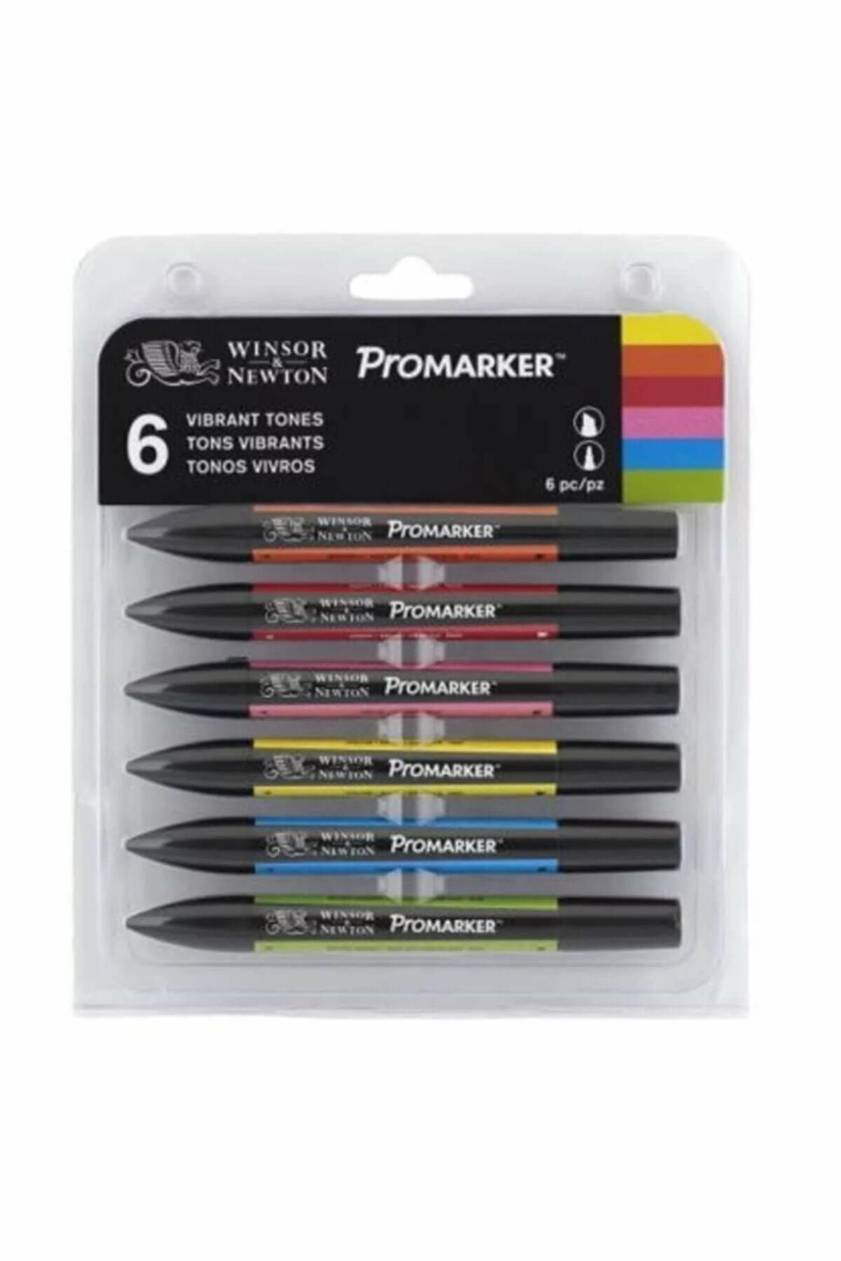 Winsor Newton Promarker Kalem 6 Renk Set Güçlü Tonlar