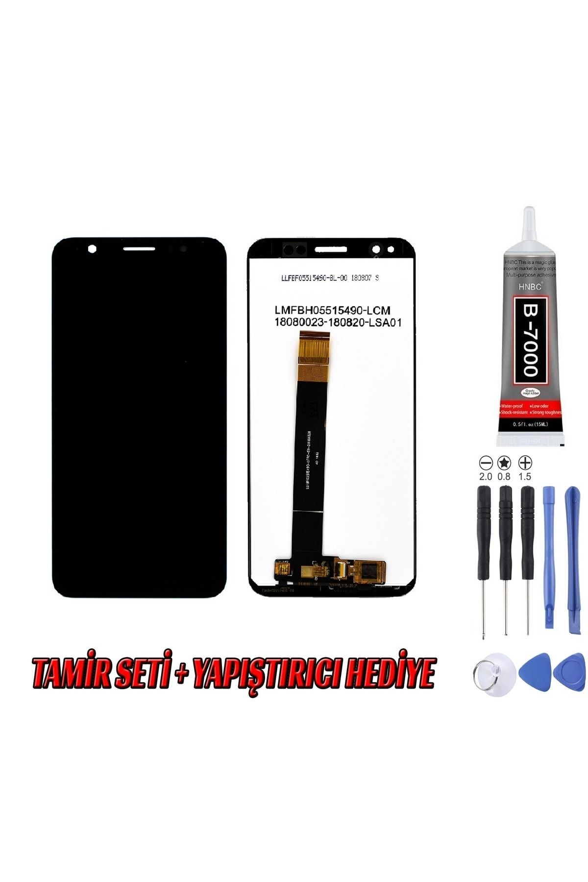 Genos Asus Zenfone Live L1 Za550kl Lcd Ekran Çıtasız Siyah Montaj Kiti Hediye