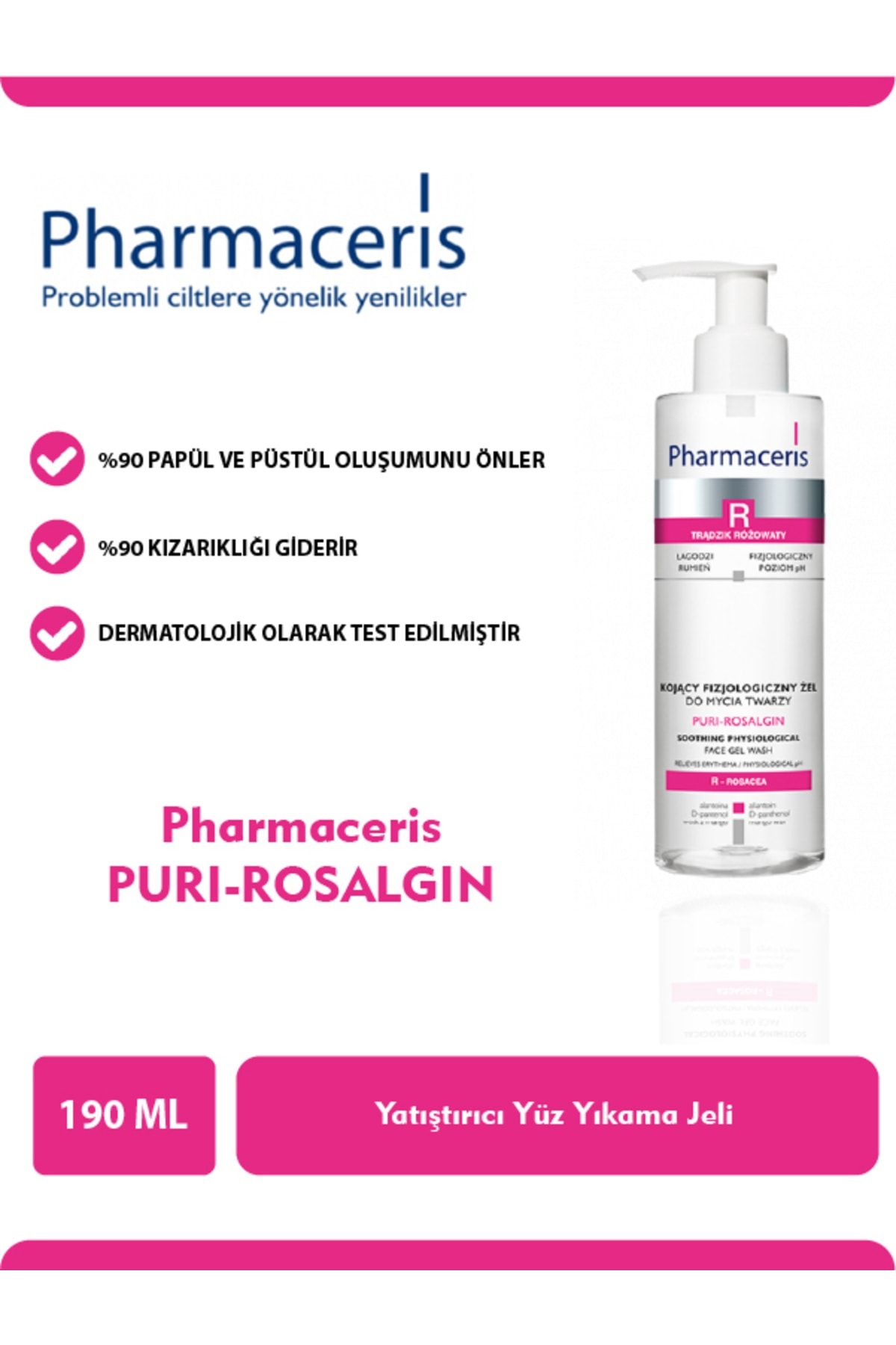 Pharmaceris R Puri-rosalgin Face Gel Wash 190 ml