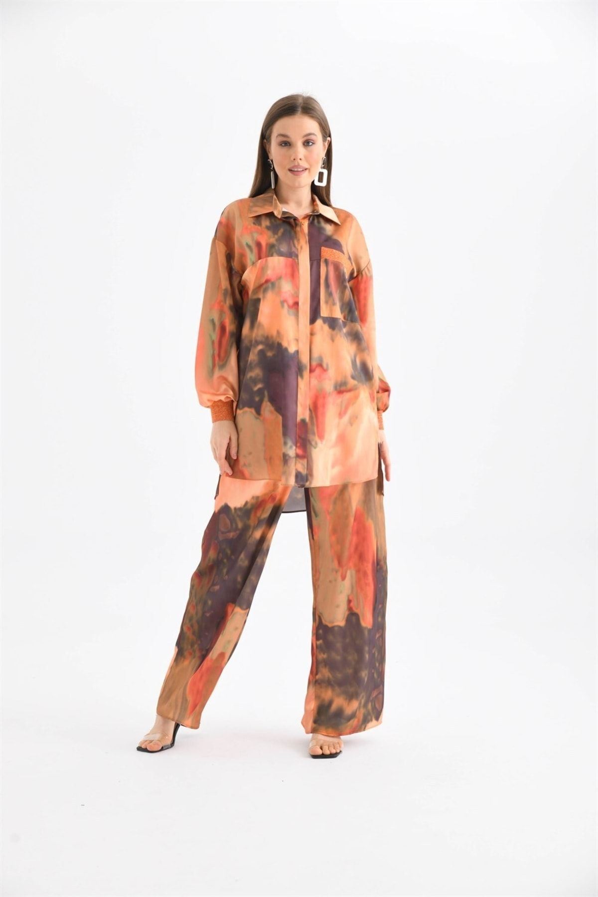 FTZ WOMEN Saten Takım Orange