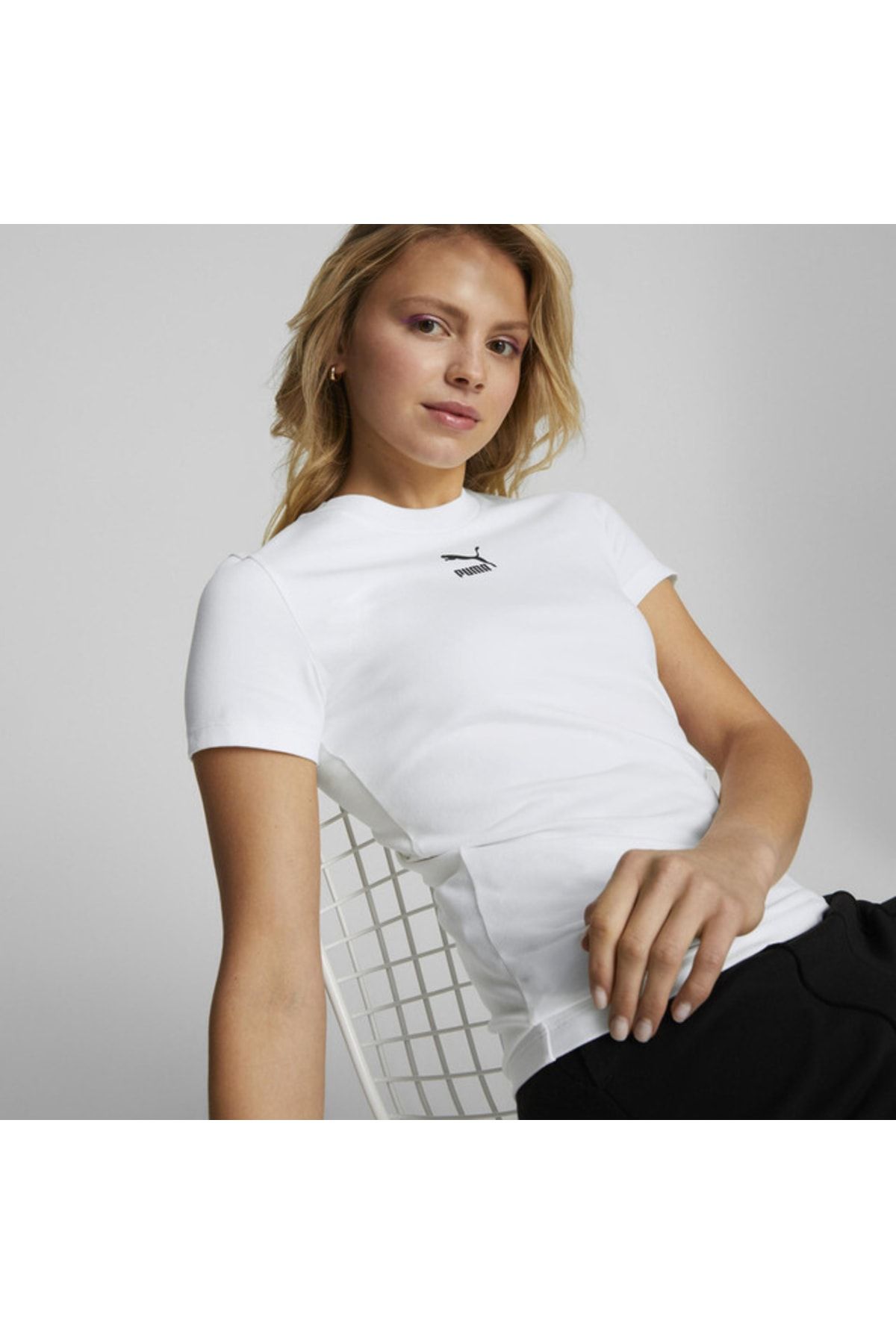 Puma Classics Slim Tee Beyaz Kadın T-shirt