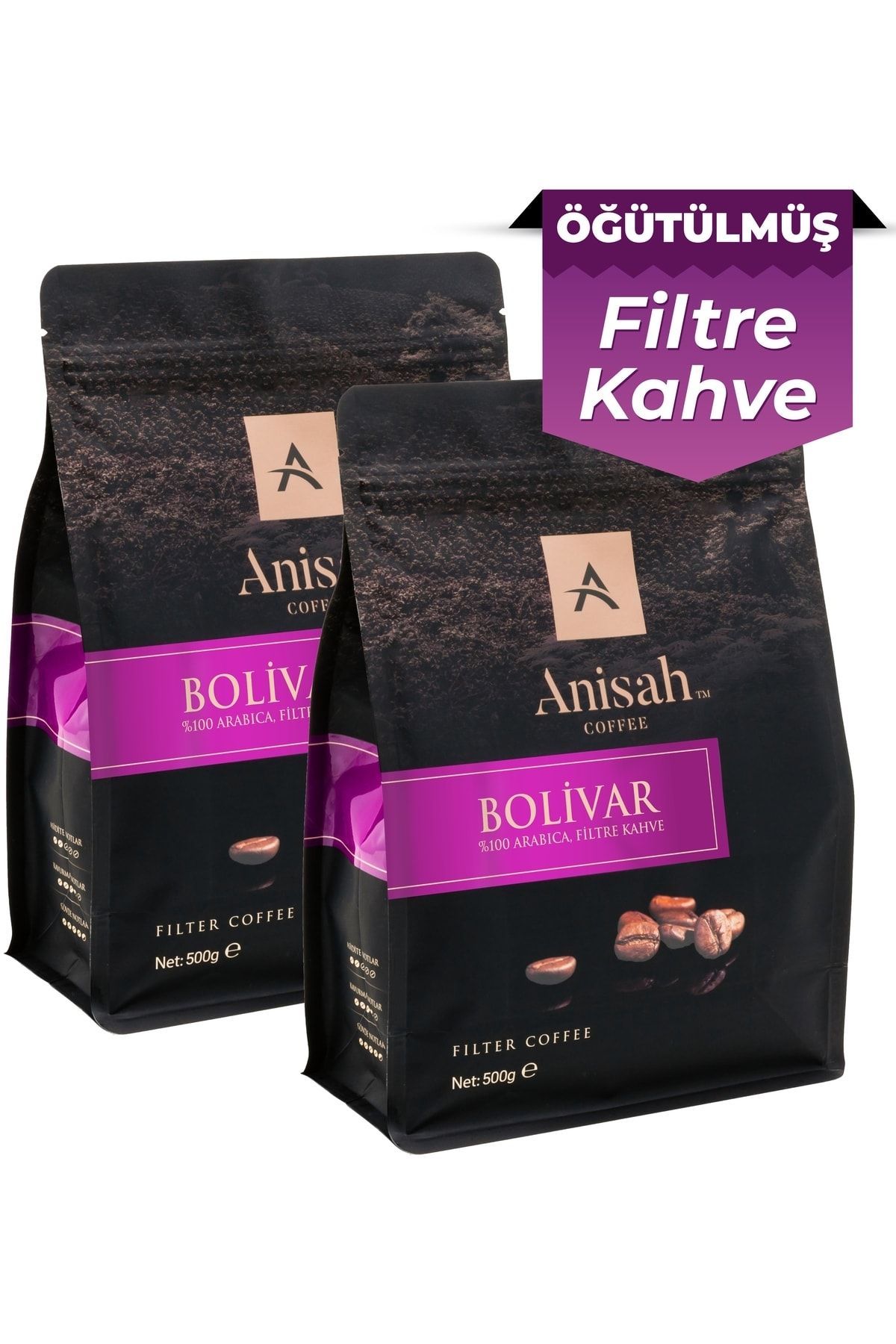 Anisah Coffee Bolivar Daily | Öğütülmüş Filtre Kahve | 2x500g | Orta Kavrulmuş (MEDİUM ROAST)