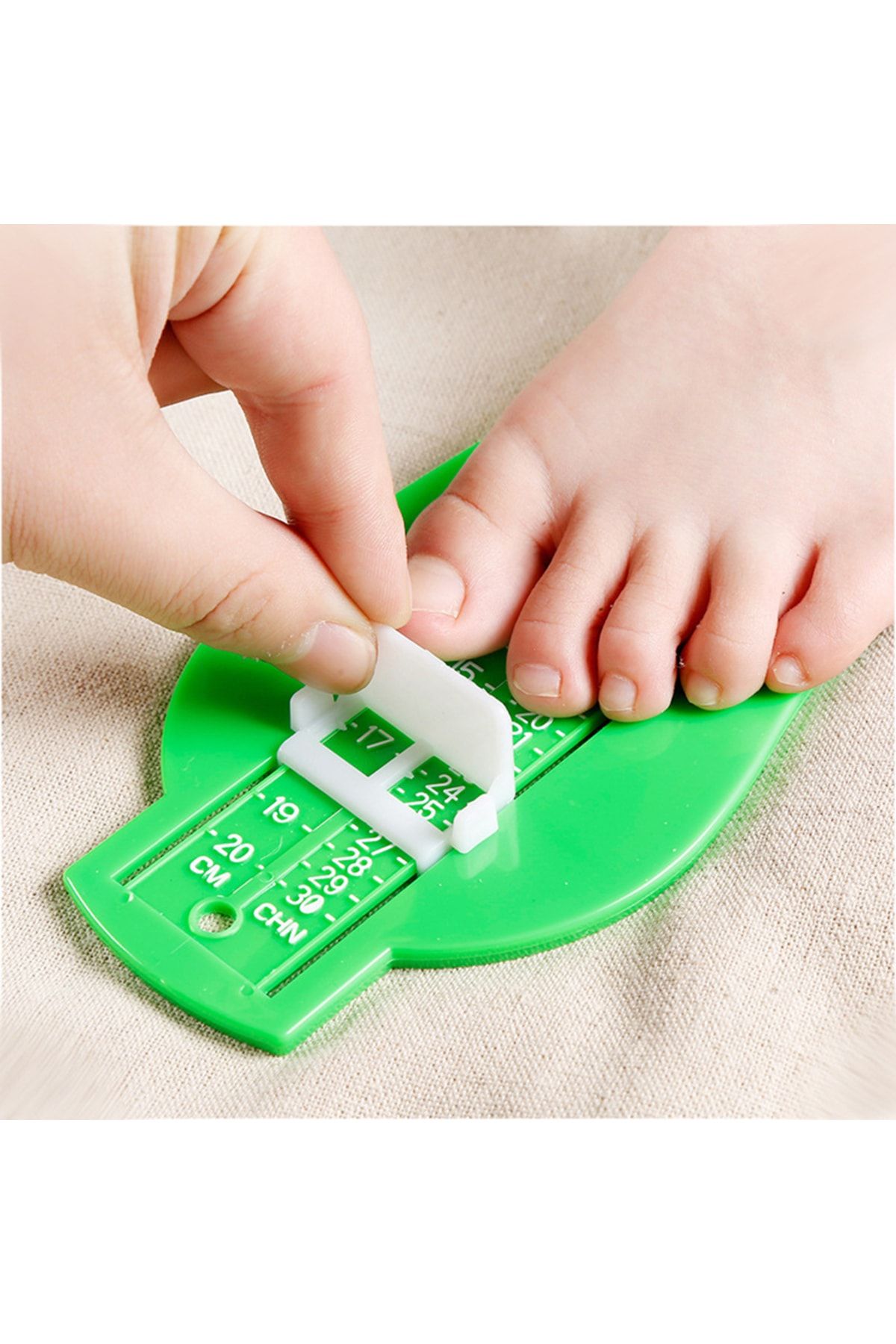 KdrElektronik Yeni Doğan Bebek Çocuk Ayak Uzunluğu Ölçüm Cetveli Yeşil