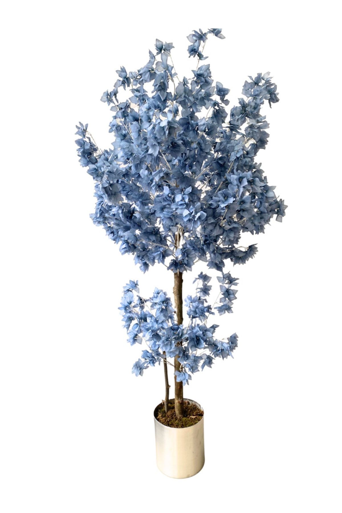 Cihan Çiçekçilik Mavi Bahar Dalı 180 Cm 25x25 Metal Saksı