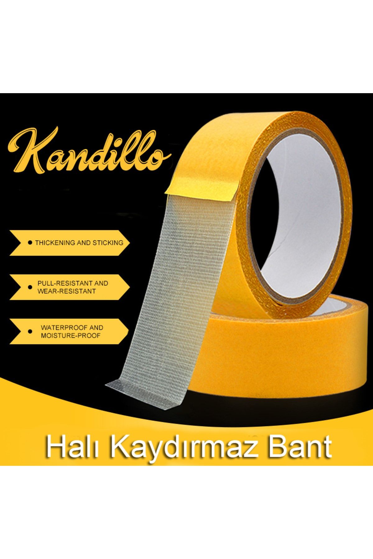 Dünya Magnet 10 Metre Halı Kaydırmaz Bant Çift Taraflı Dokuma Teknoloji Süper Güçlü Çerçeve Taşıyıcı Bant