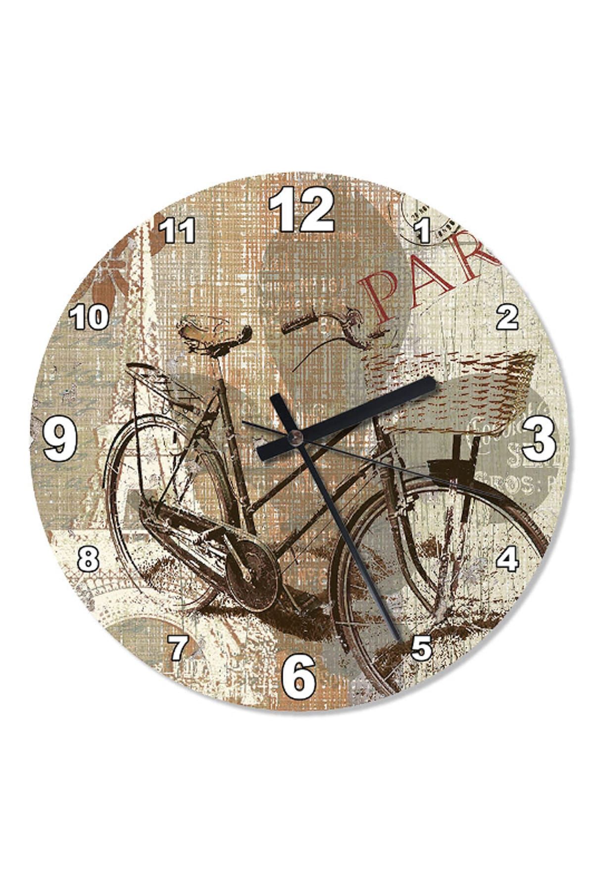 Genel Markalar 50 Cm Çap Eski Bisiklet Duvar Saati