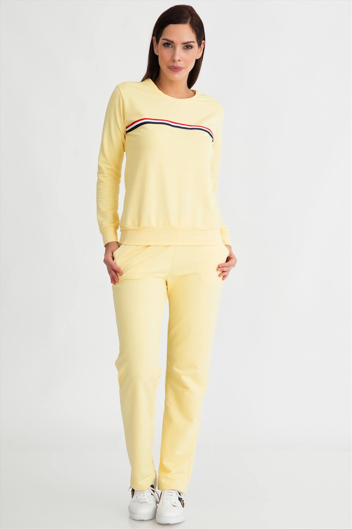 Senin Modan Kadın Sarı Şeritli Eşofman Takımı 20771