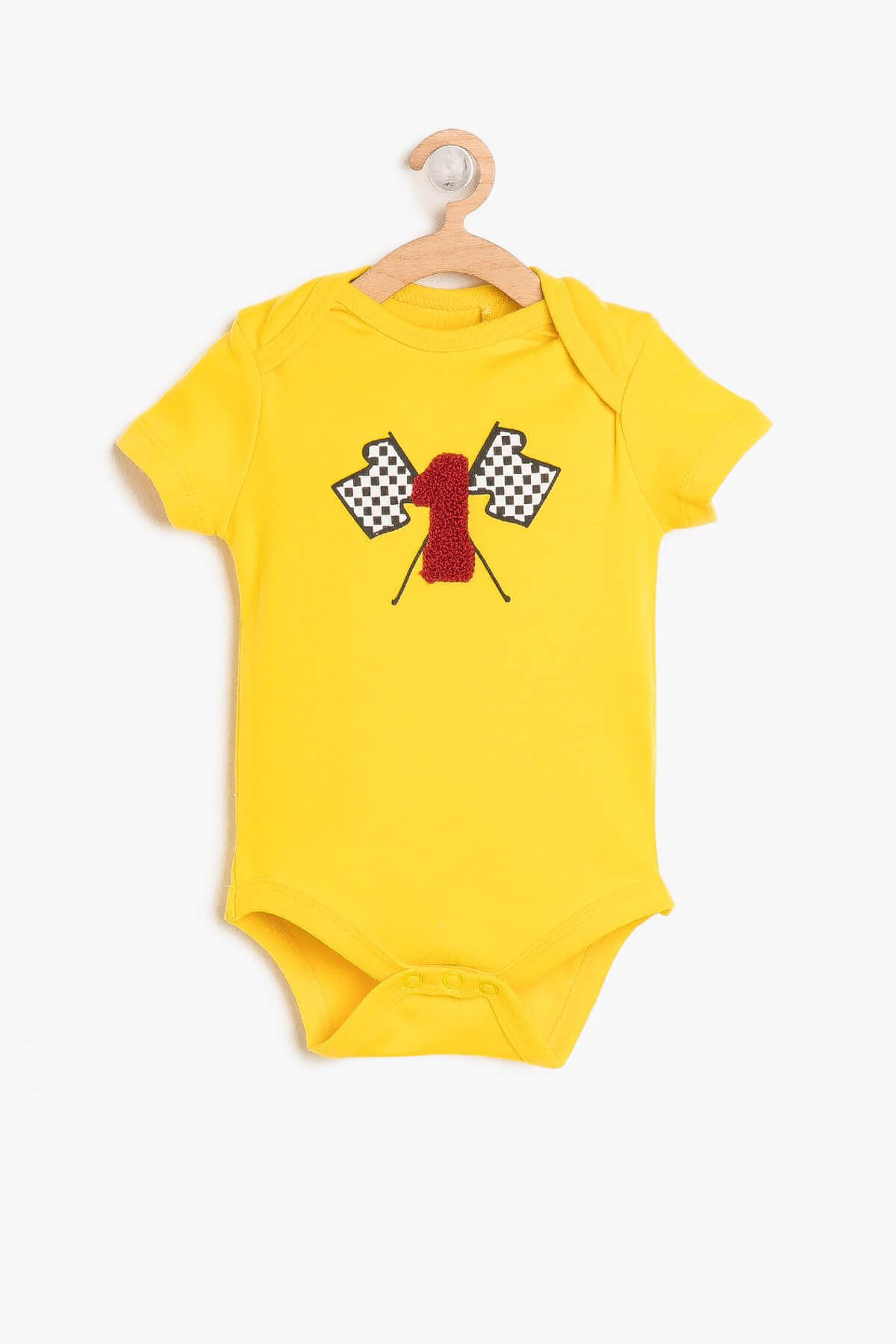 Koton Sarı Erkek Bebek İşlemeli Çıtçıtlı Zıbın 8Ynb10176Zk
