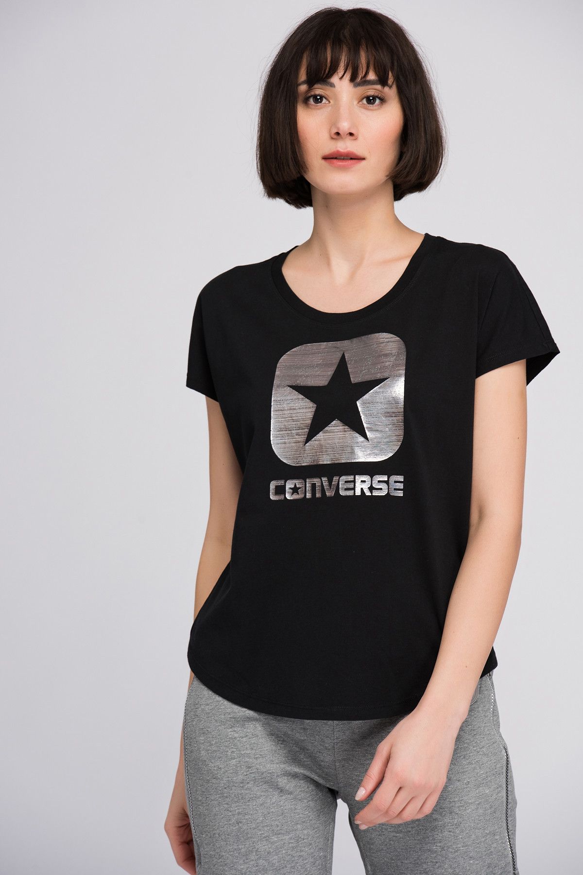 Converse Kadın Siyah T-shirt 14659C