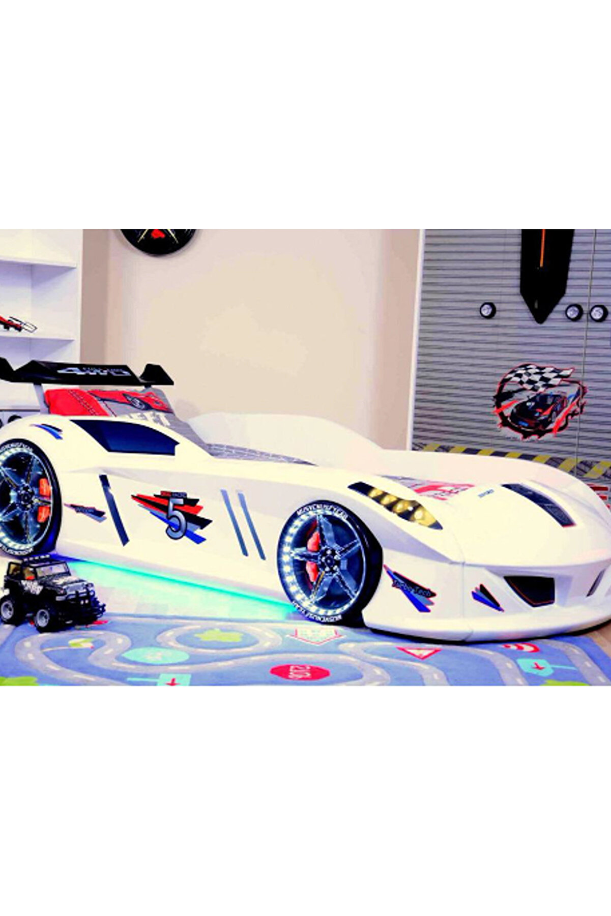 Setay Jaguar Arabalı Yatak Beyaz Full Ledli Fiyatı