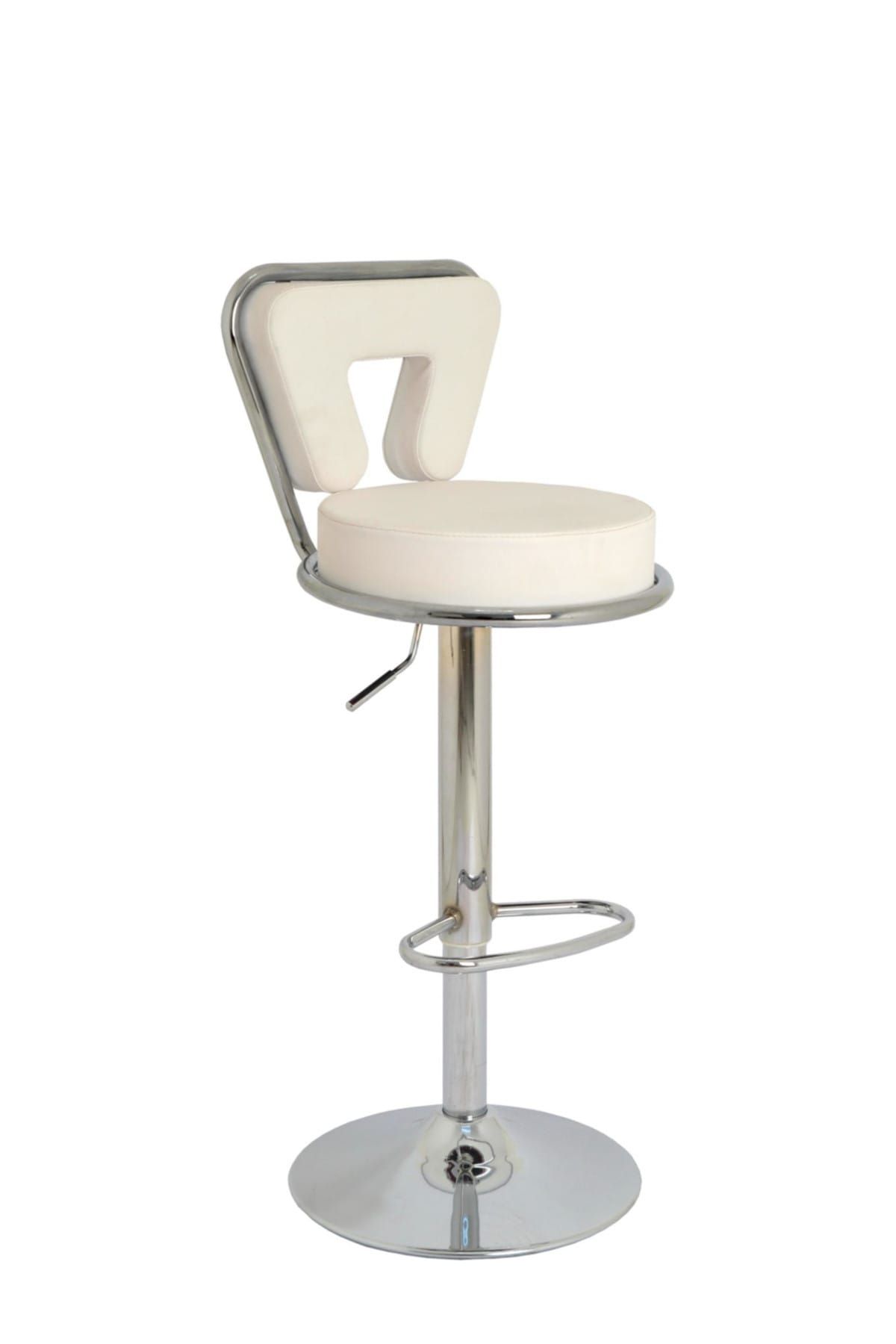 Bürocci Virago Bar Sandalyesi - Beyaz Deri - 9540s0109