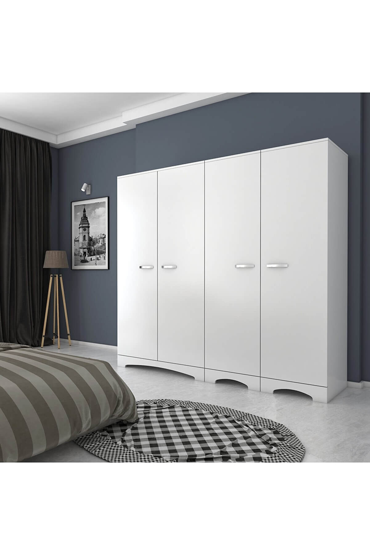 Rani Mobilya Geniş Gardırop Elbise Dolabı 4 Kapılı 1 Rani Mobilya Geniş Gardırop Elbise Dolabı 4 Kapılı 1