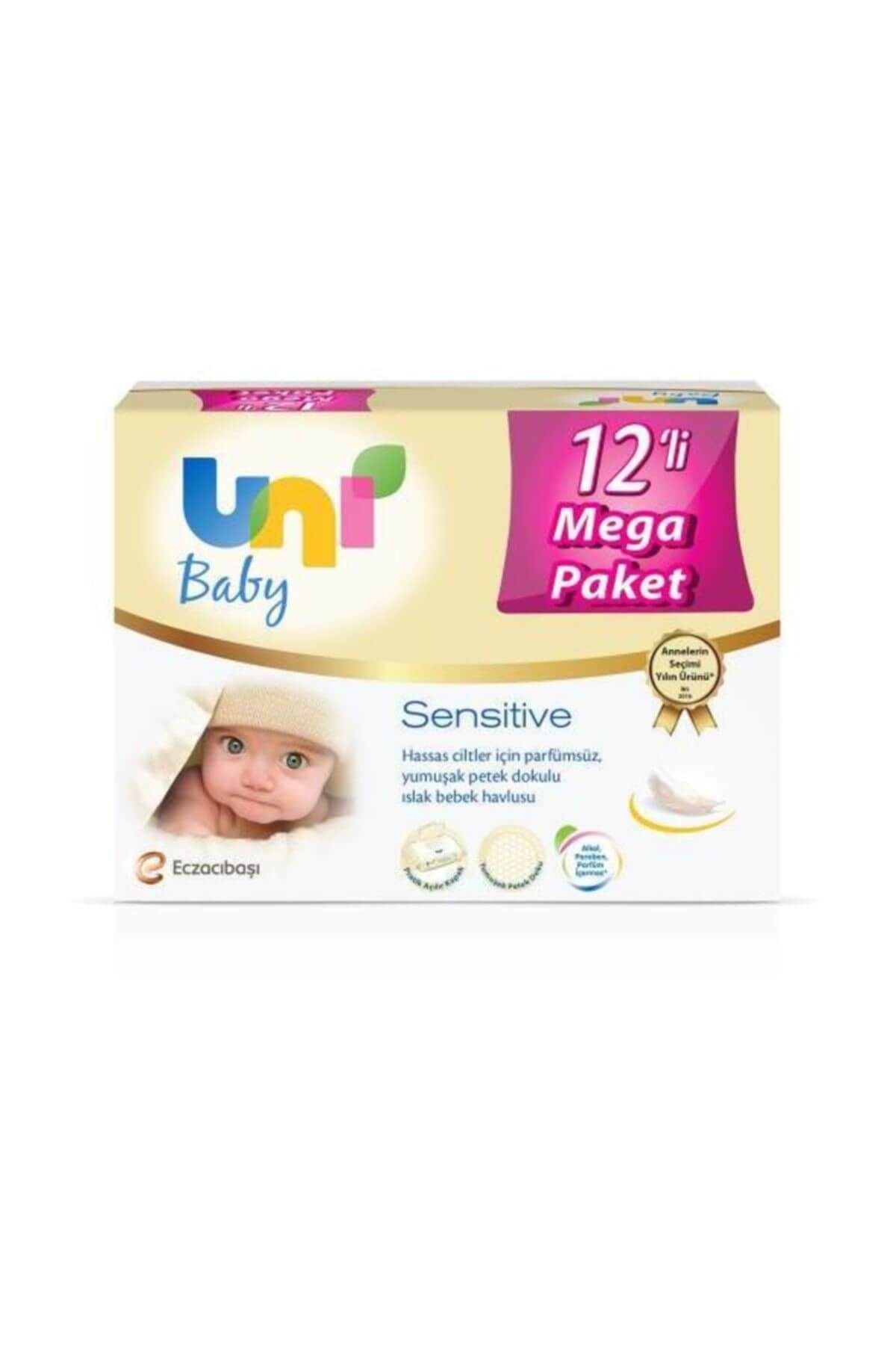 Uni Baby Sensitive Kapaklı Islak Mendil 56'lı 12 Adet 672 Yaprak