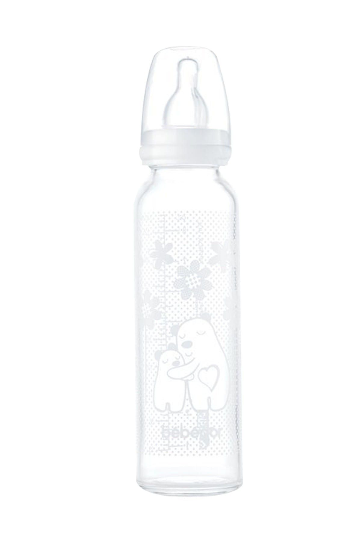 Bebedor Isıya Dirençli Cam Biberon 3+Ay 240Ml - Beyaz