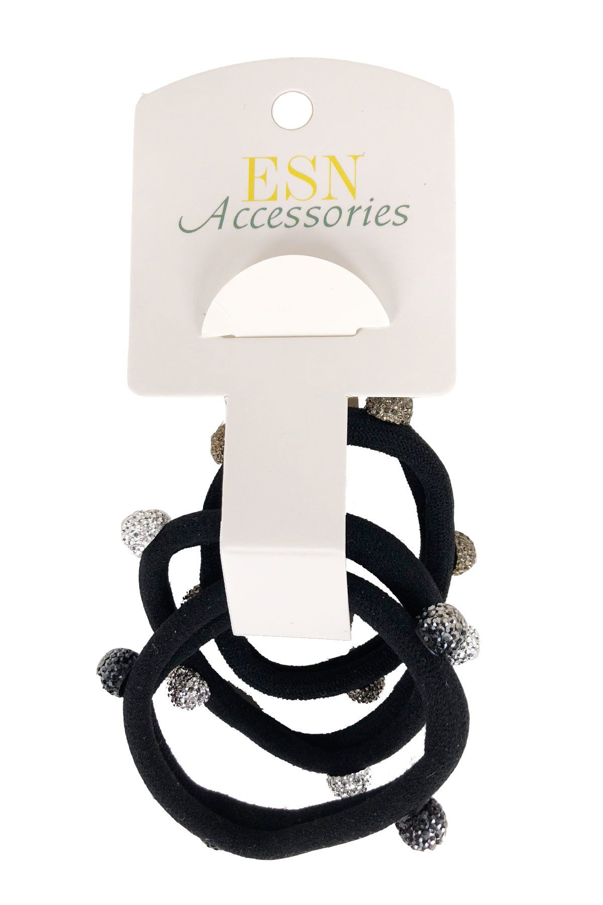 Esn Accessories 3'lü Top Taşlı Siyah Lastik Toka Bronz-Gold-Silver 3840095030005