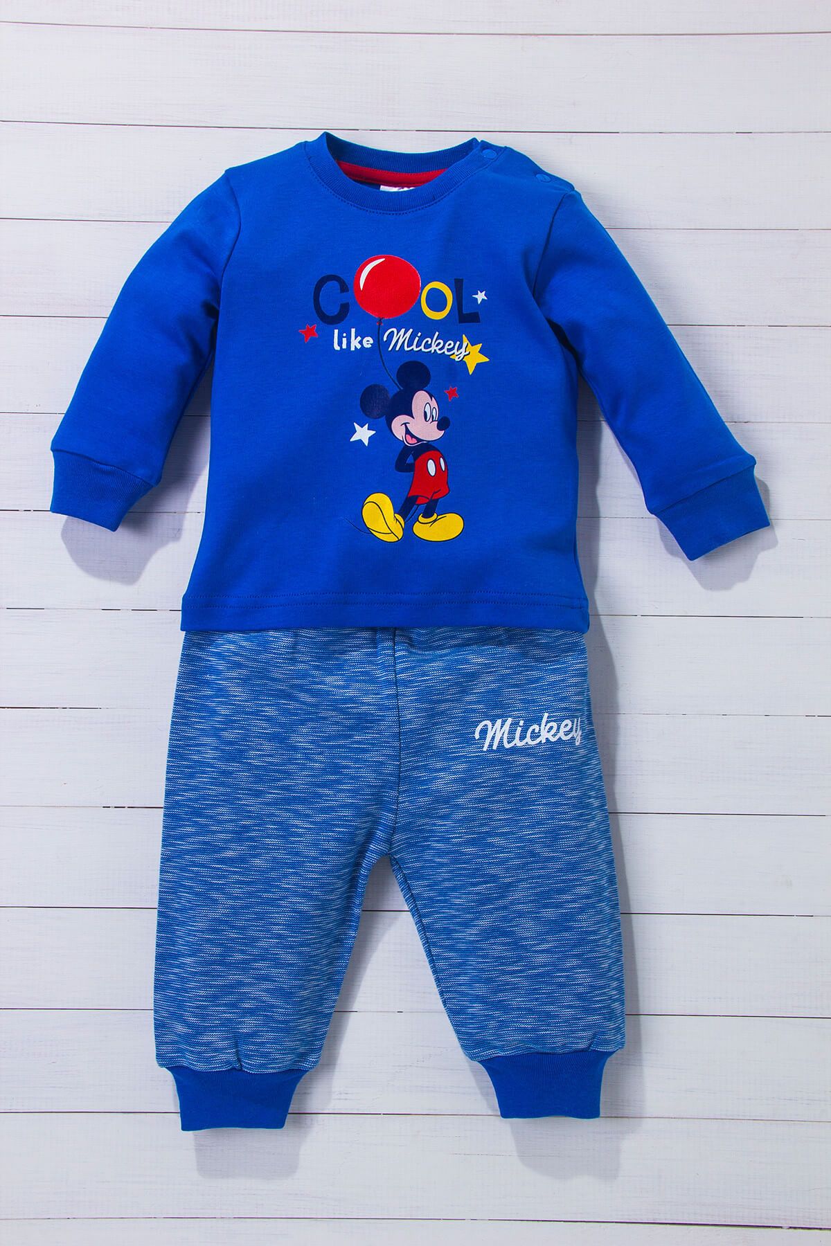 Mickey Mouse Mavi Pijama Takımı