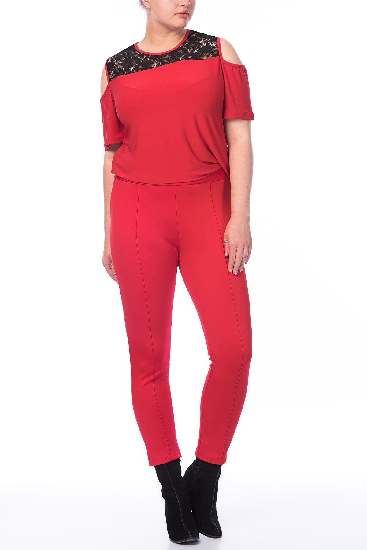 Curvy Kadın Kırmızı Tayt Pantolon BD2243