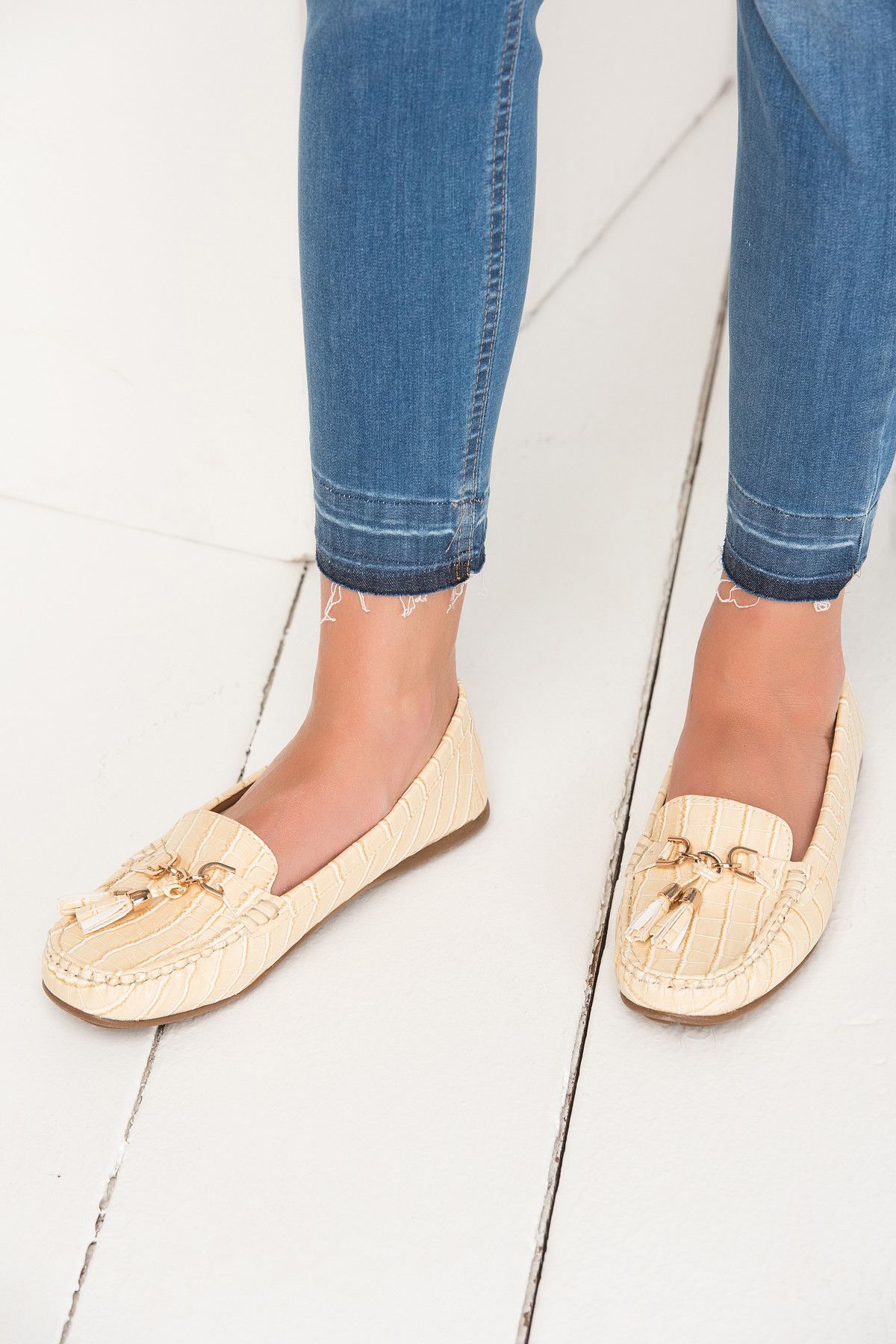 Derimod Bej Kadın Loafer Ayakkabı