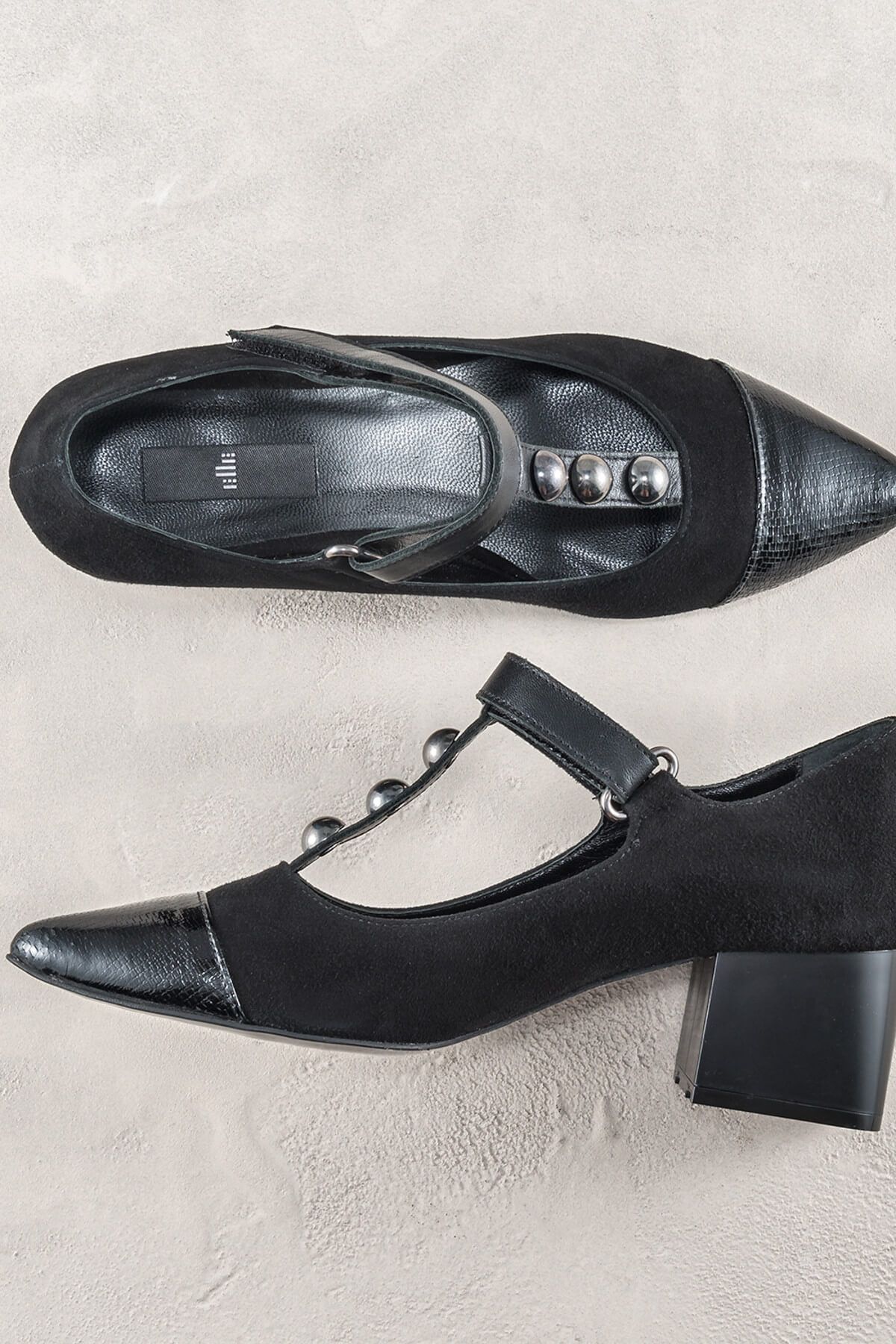 Elle ROSITA Hakiki Deri Siyah Kadın Topuklu Ayakkabı