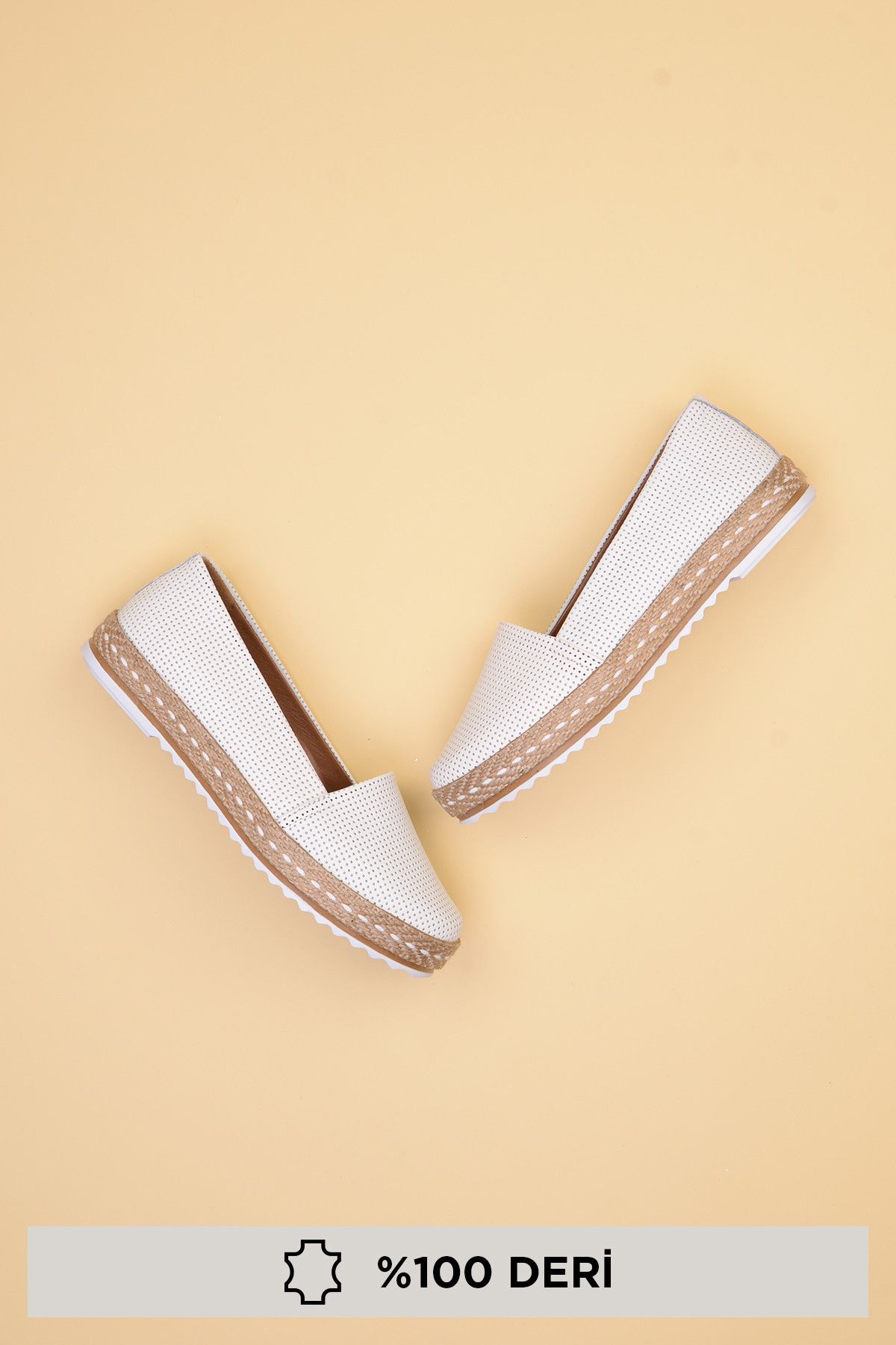 Bambi Beyaz Kadın Espadril F0354012603