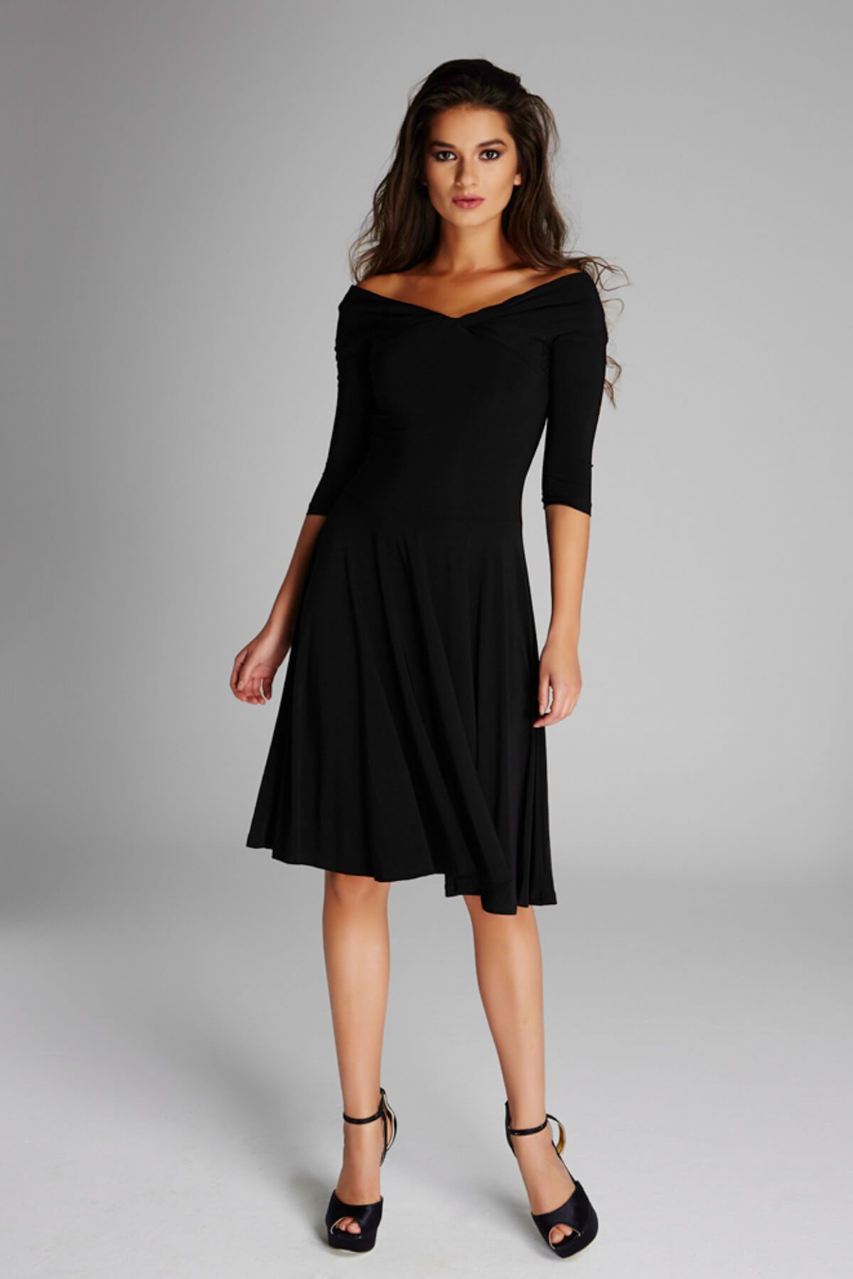 Laranor Kadın Siyah Omuz Dekolteli Elbise 13K020-L