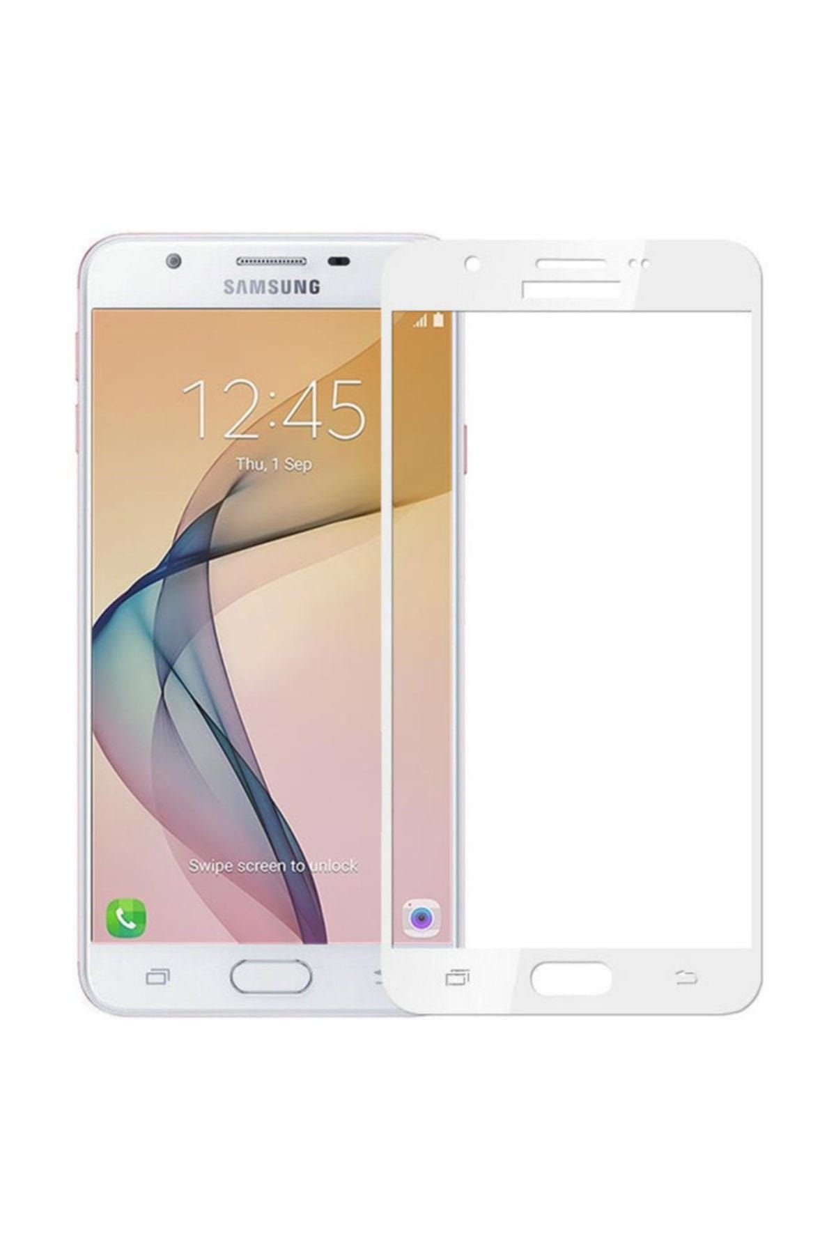 Microsonic Samsung Galaxy J7 Prime 3D Kavisli Temperli Cam Ekran koruyucu Kırılmaz Film Beyaz