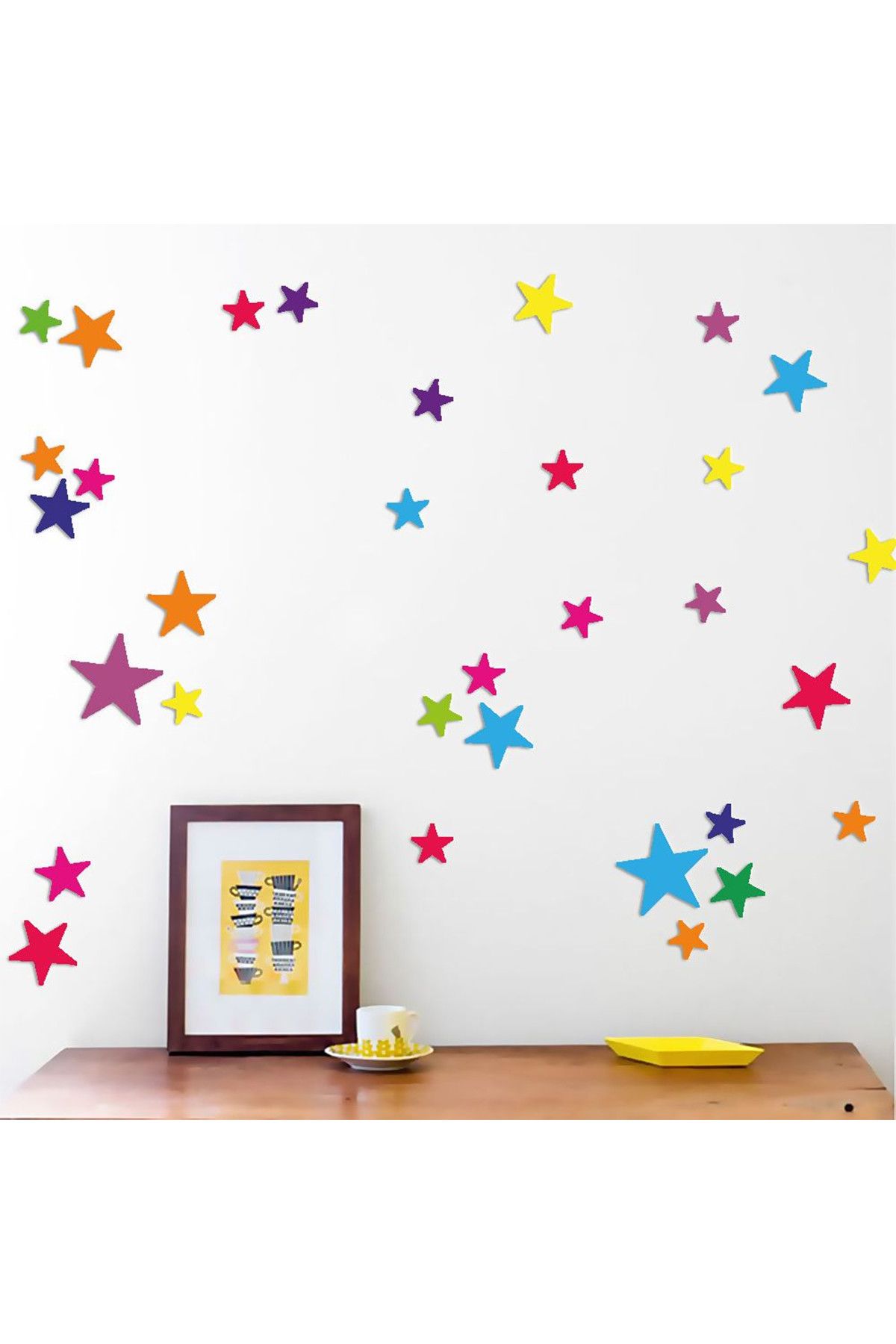 Tilki Dünyası 41 Adet Karışık Renkli Yıldız Çocuk ve Bebek Odası Sticker