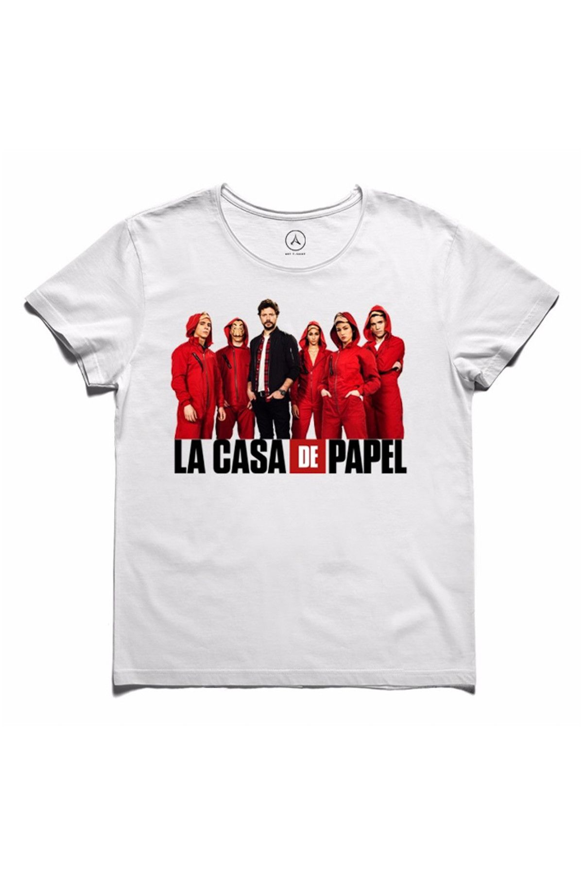 Art T-Shirt Erkek Beyaz La Casa De Papel 3.Sezon Ekip T-Shirt