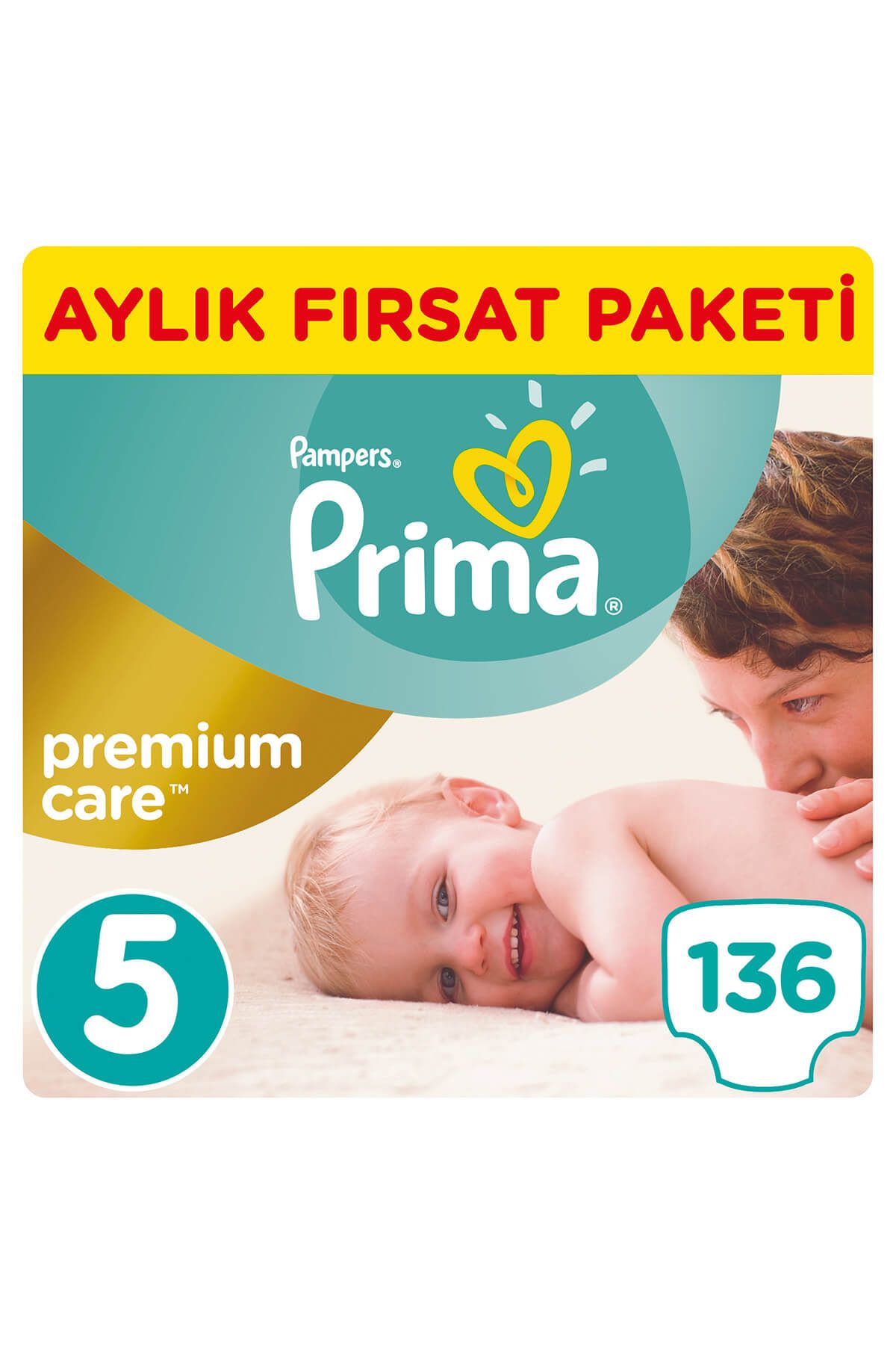 Prima Bebek Bezi Premium Care 5 Beden Junior Aylık Fırsat Paketi 136 Adet