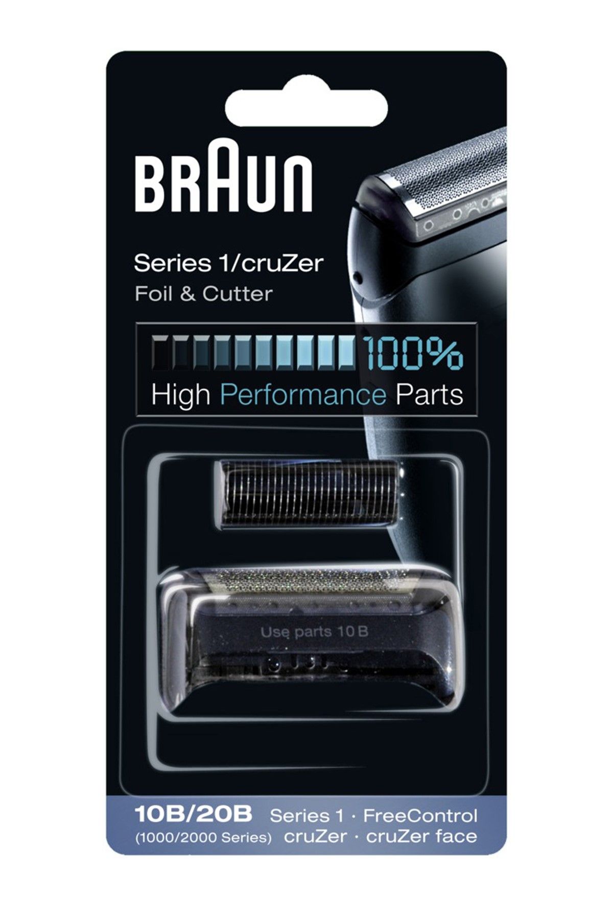 Braun 1 Serisi ve Cruzer Tıraş Makinesi Yedek Başlığı Folyo ve Kesici Bıçak 10B/20B 4210201072614
