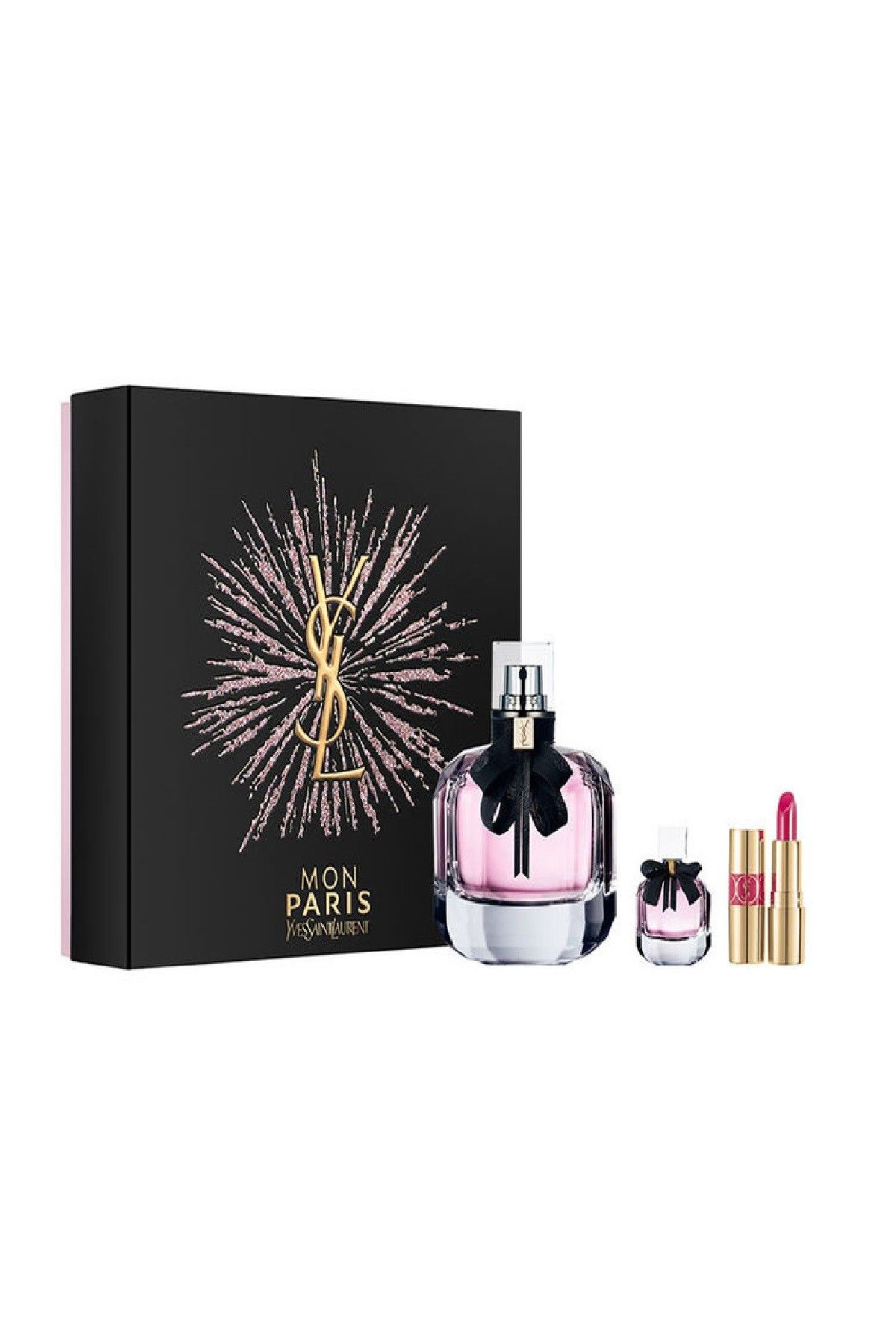 Yves Saint Laurent Mon Paris Edp 90 ml + Edp 7.5 ml + Volupte Shine No:49 Mini Ruj Kadın Parfüm Seti 3614271942395
