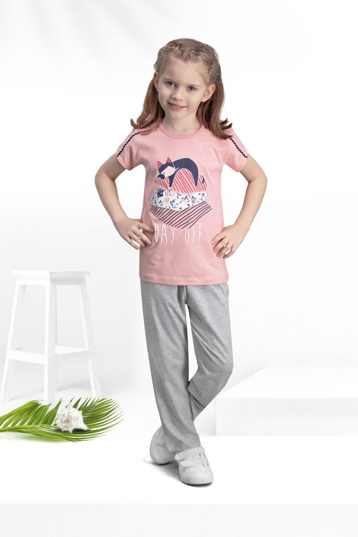 Arnetta Day Off Pembe Kız Çocuk Pijama Takımı