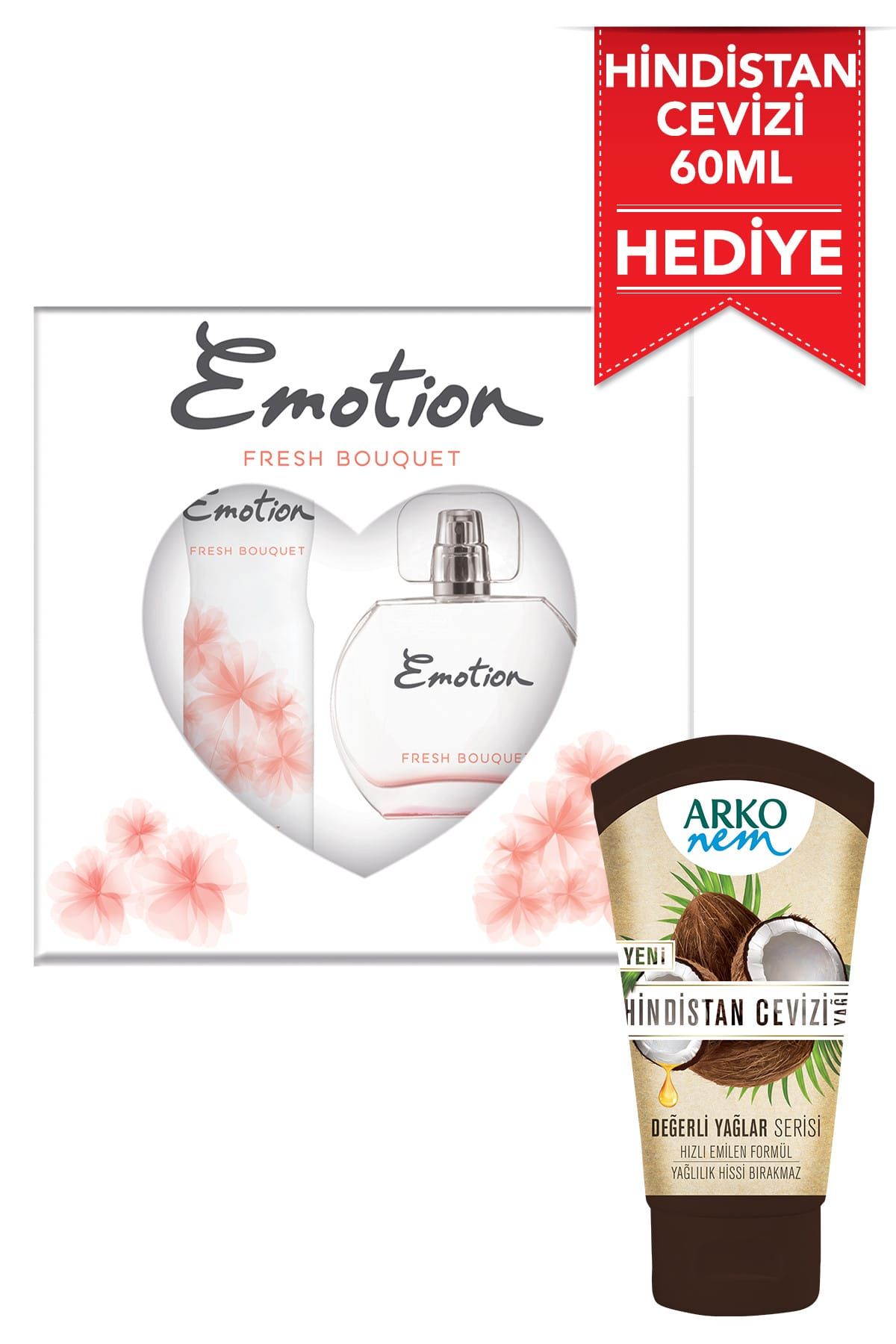 Emotion Fresh Bouquet Parfüm Edt 50 ml+ Deodorant 150 ml + Arko Krem Kadın Parfüm Seti  507714-H