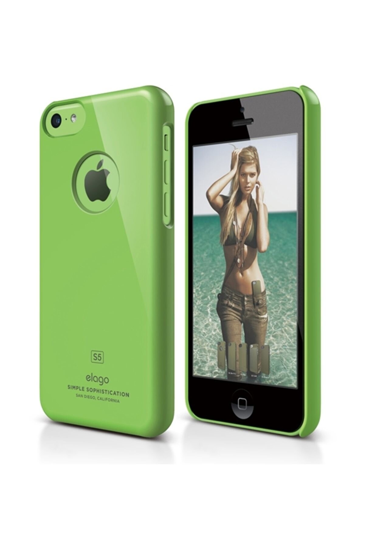Elago iPhone 5C Slim Fit Series Yeşil Rubber Kılıf