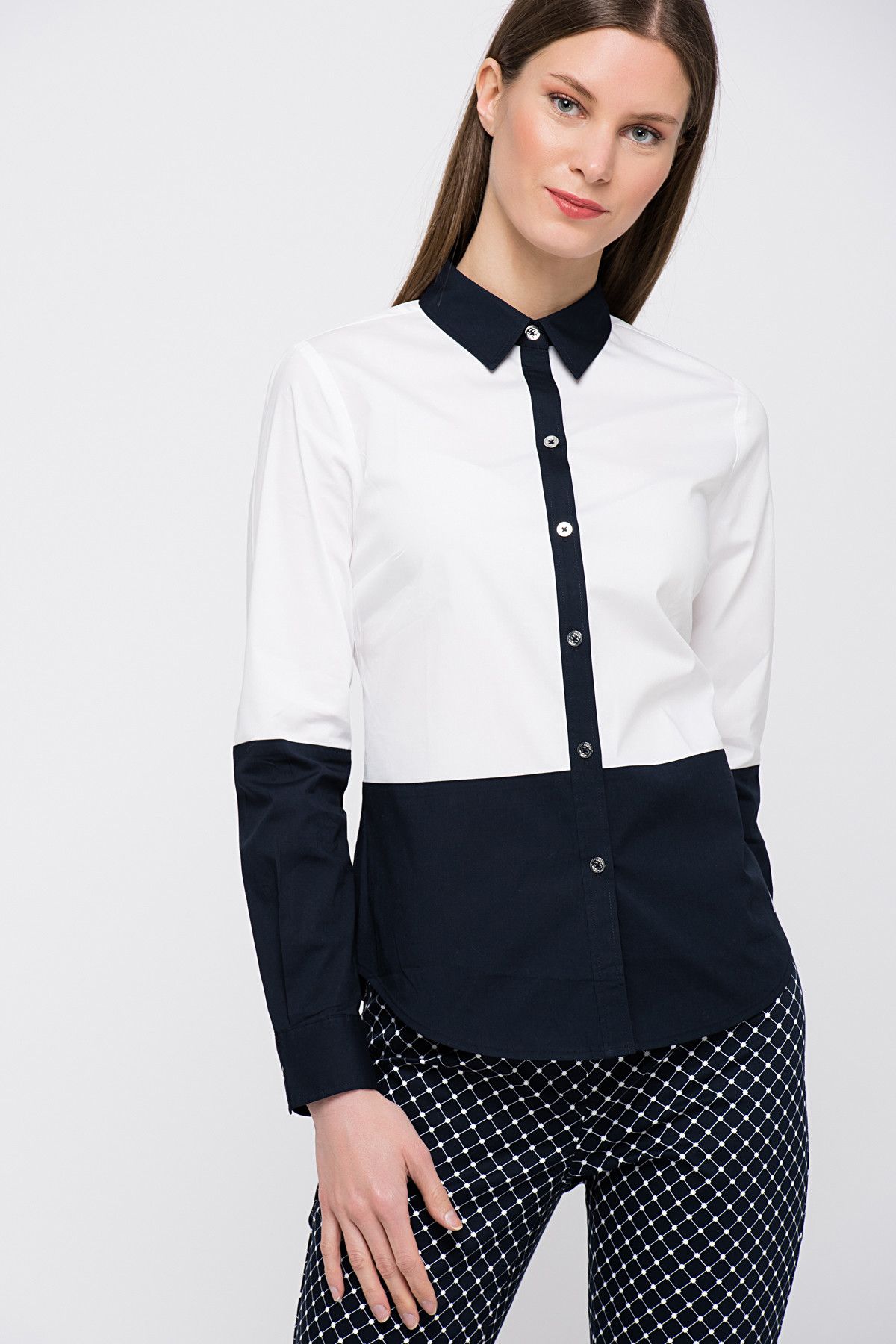 Nautica Kadın Siyah-Beyaz Gömlek 529W201