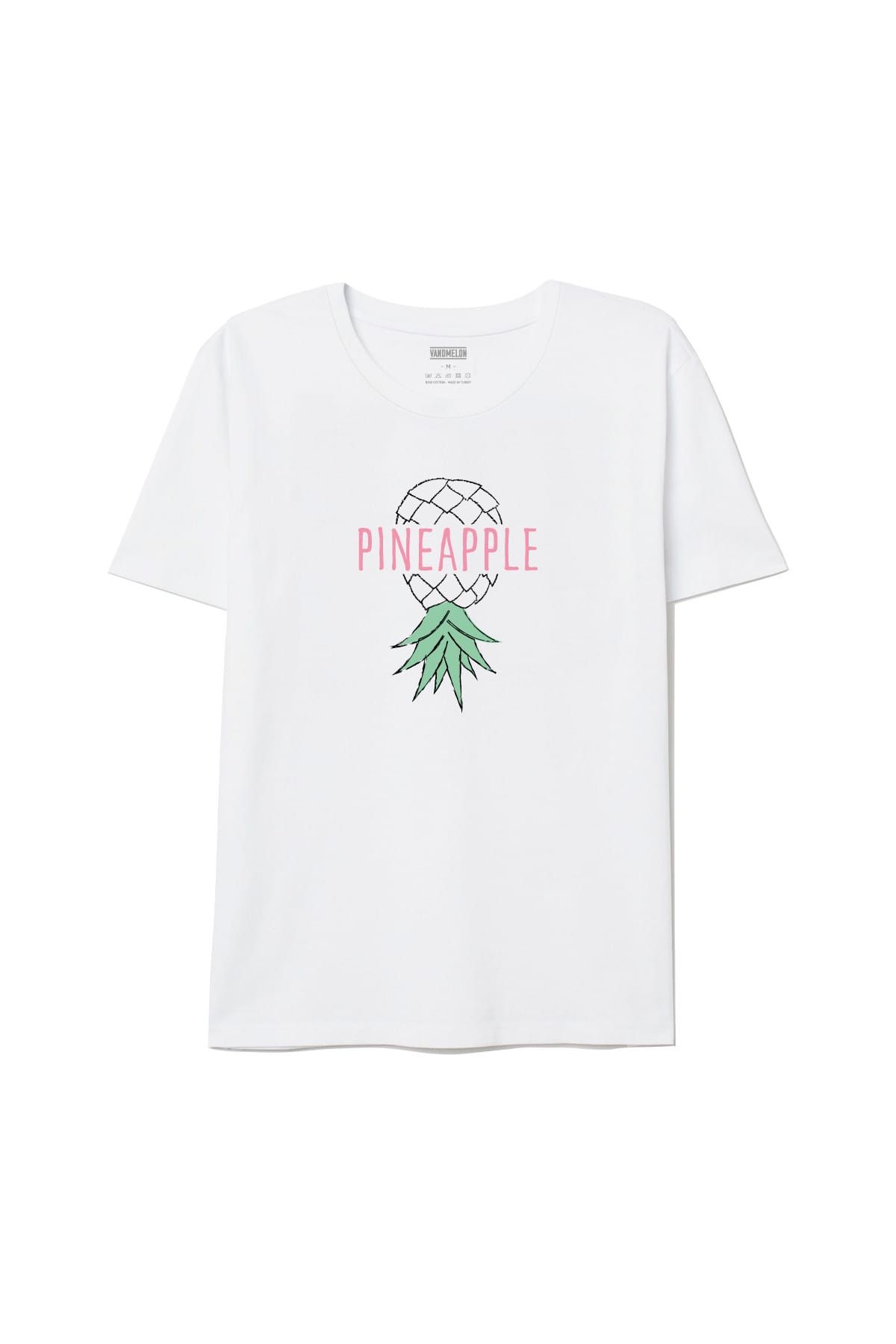 Vandmelon Unisex Pineapple Beyaz T-shirt VMU0106