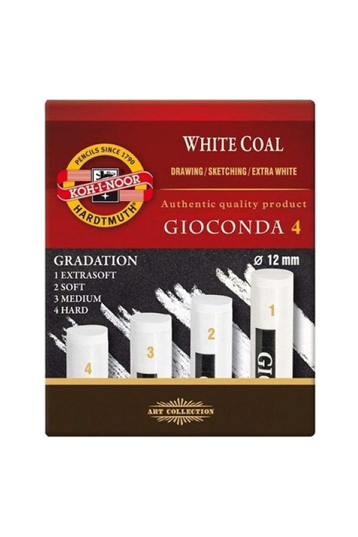 Kohinoor Gioconda Kömür Füzen 4'lü Beyaz N:8692-4 Hard