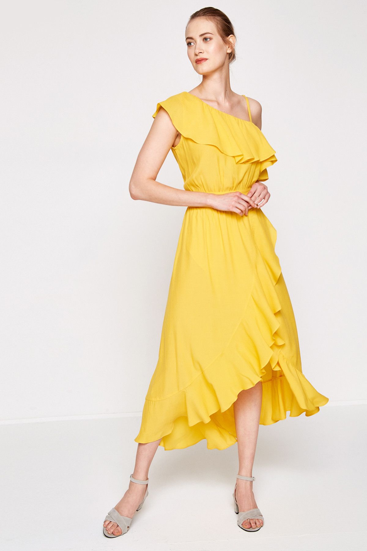 Koton Kadın Sarı Elbise 7YAK82357UW