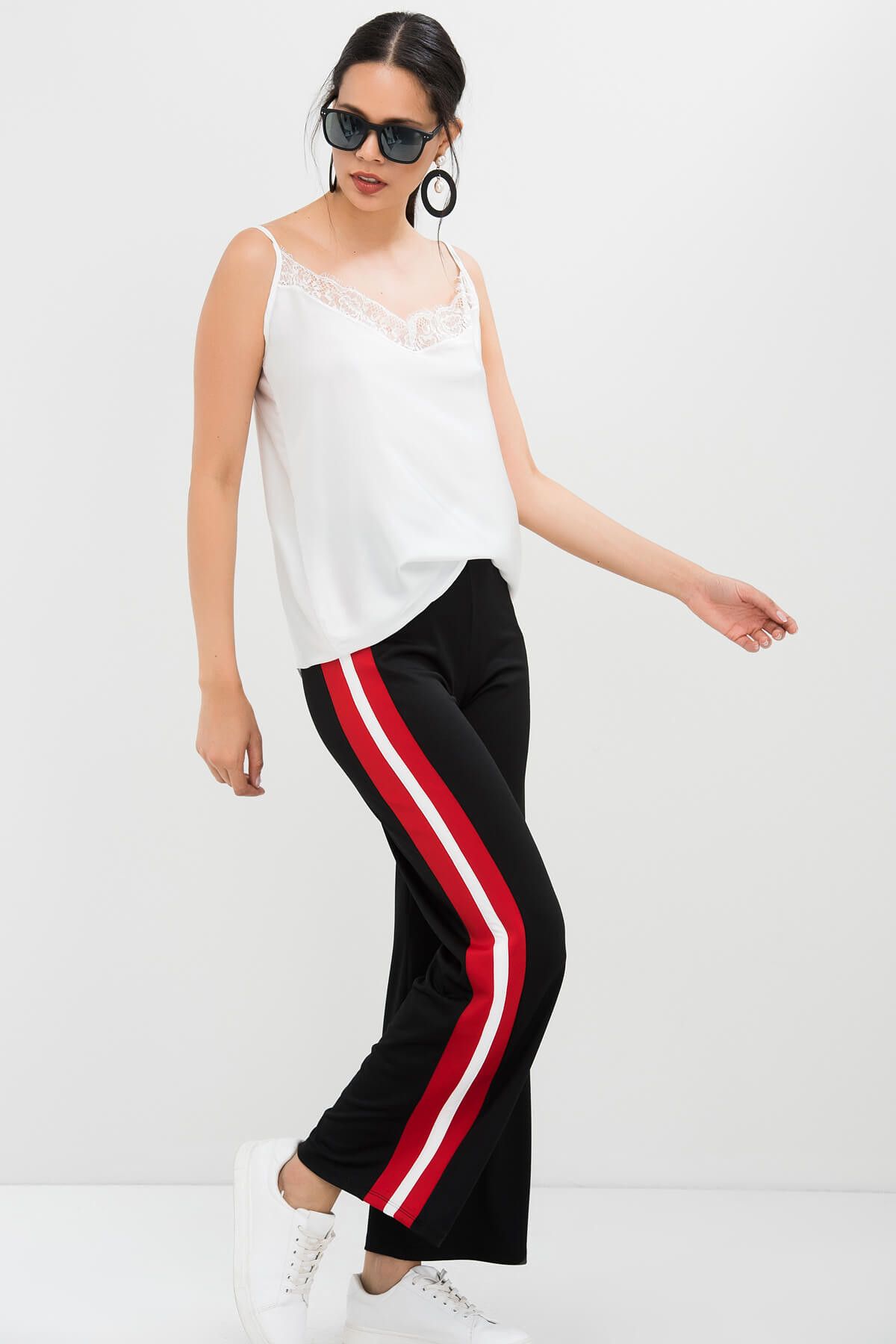 Cool & Sexy Kadın Siyah Yanı Şeritli Pantolon NEG012