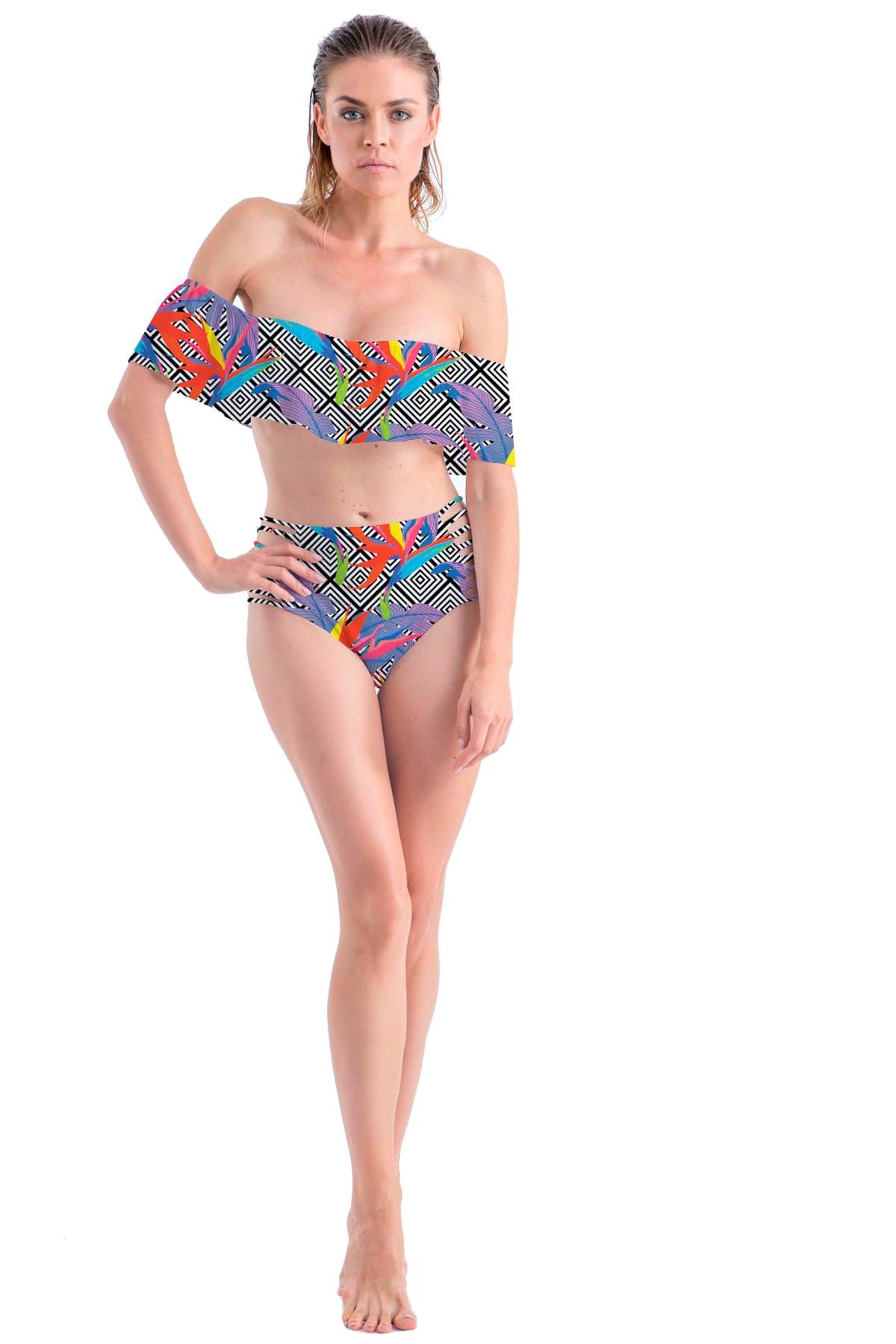 Shikka Kadın Geometrik Baskı Bikini Takımı