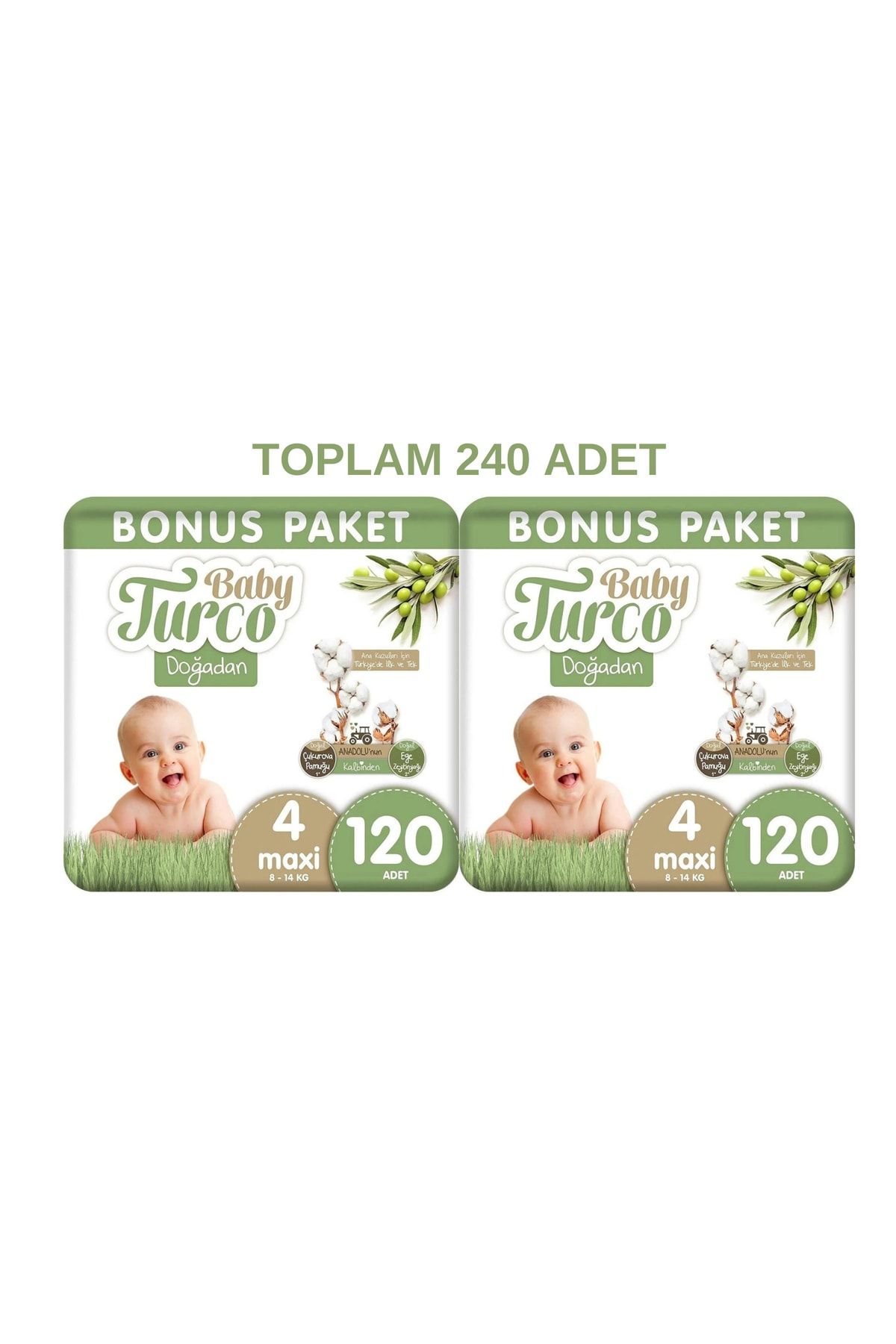 Baby Turco 4 Numara Maxi 120x2 Toplam 240 Adet