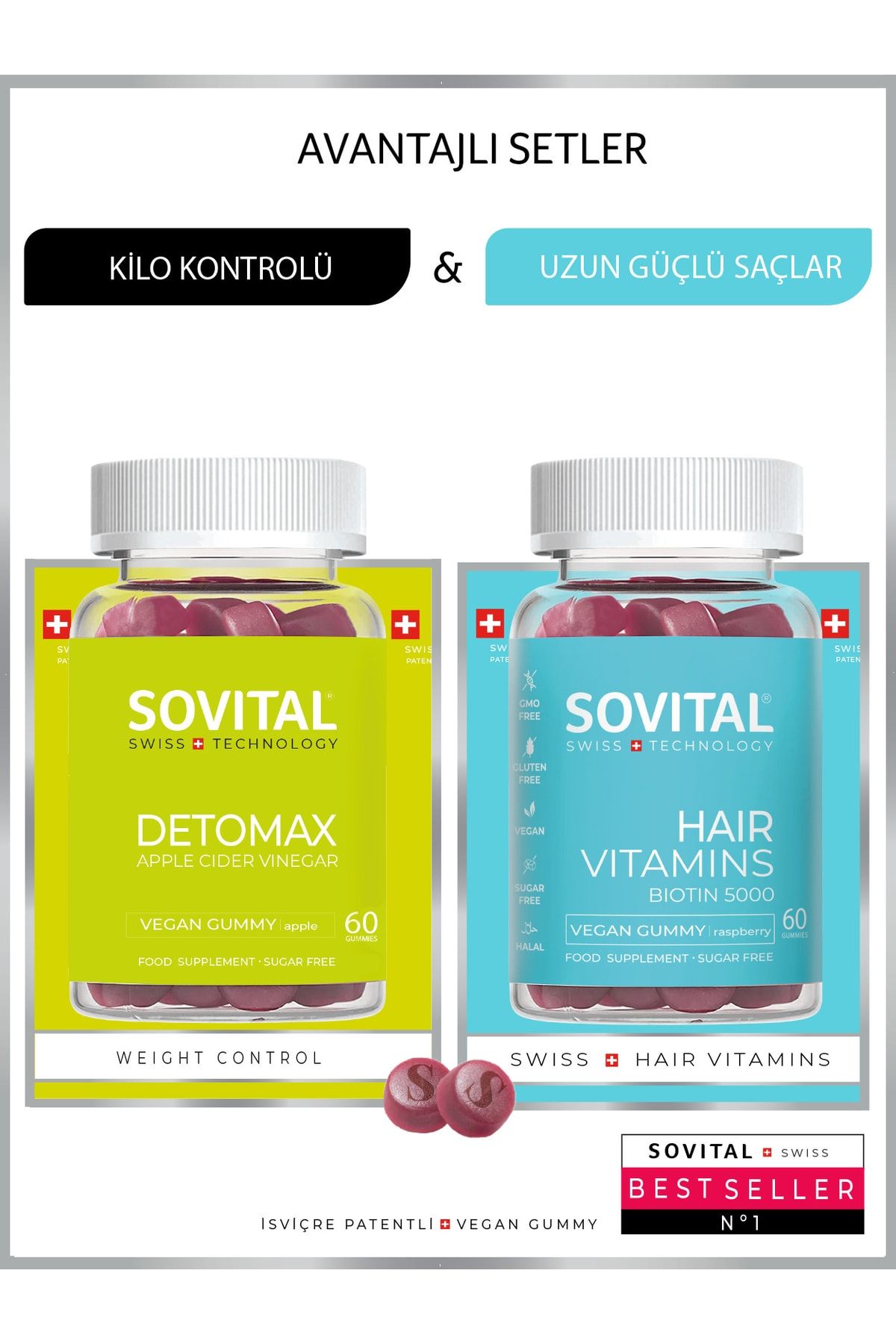SOVITAL Avantajlı Paket - Haır Saç Vitamini + Detomax Kilo Kontrol Zayıflama