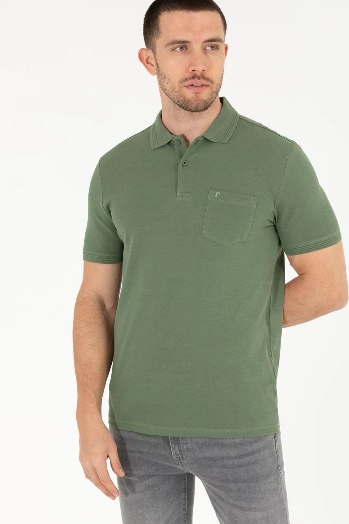 Pierre Cardin Haki Regular Fit Basic T-shirt