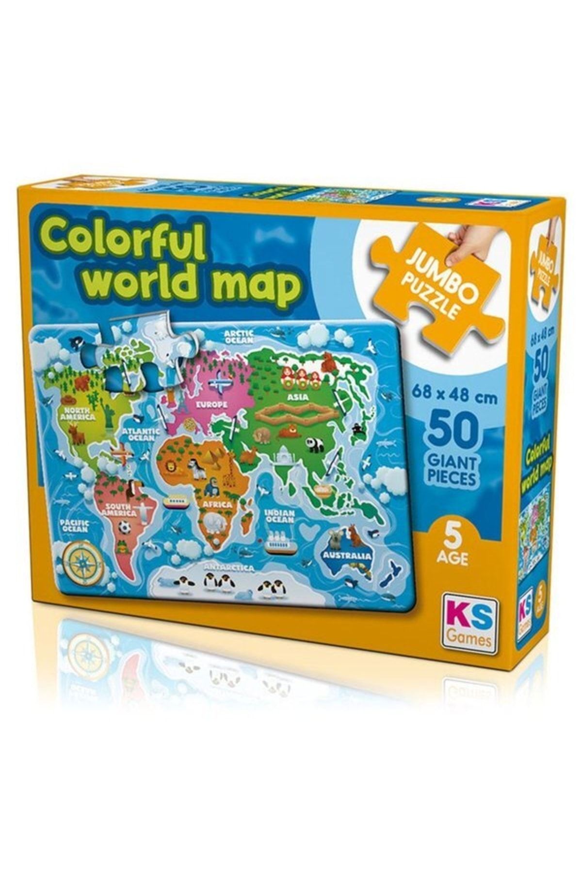 Ks Games Colorful World Map 50 Jp 31015