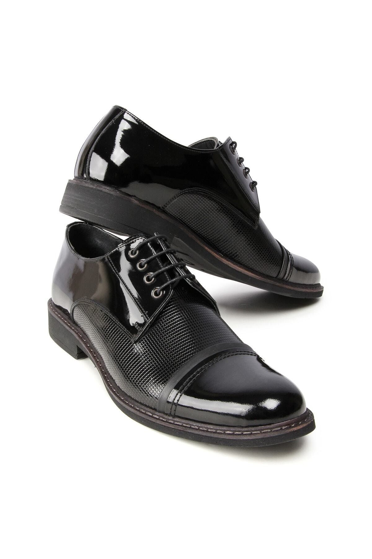 Bay Pablo E169 Siyah Hakiki Deri Klasik Bağcıklı Erkek Ayakkabı