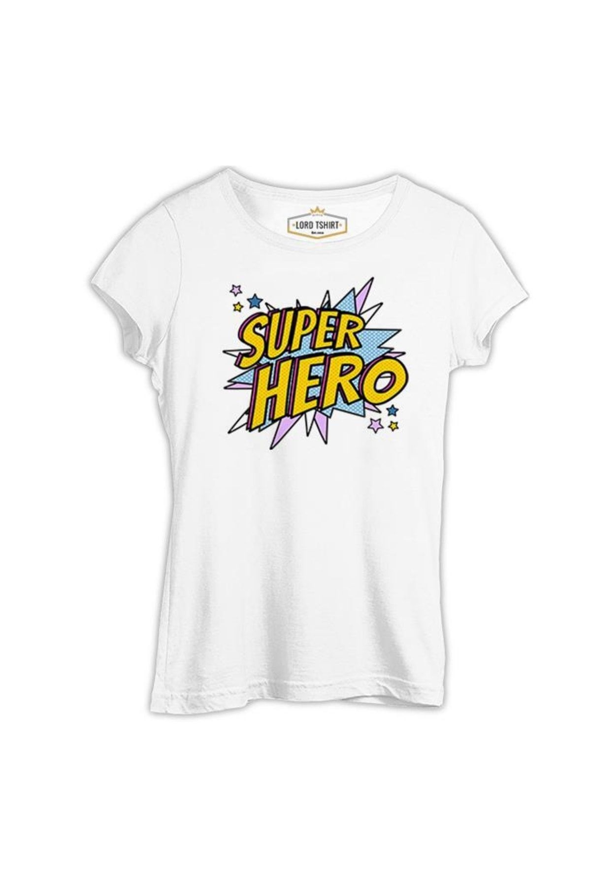 Lord T-Shirt Super Hero Logo Beyaz Tshirt